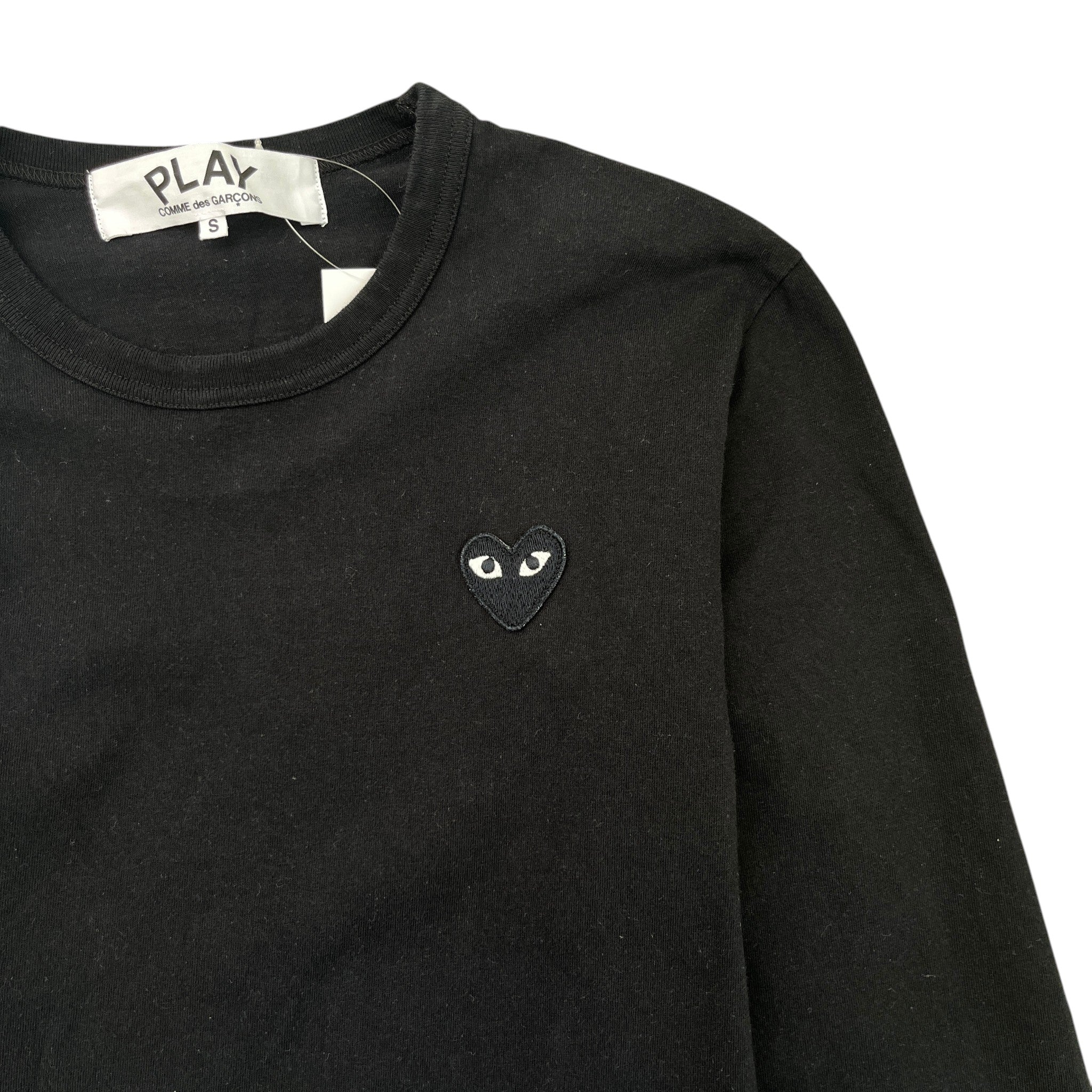 Women's Embroidered Heart Logo Long Sleeve T-Shirt Black Size S - Image 5