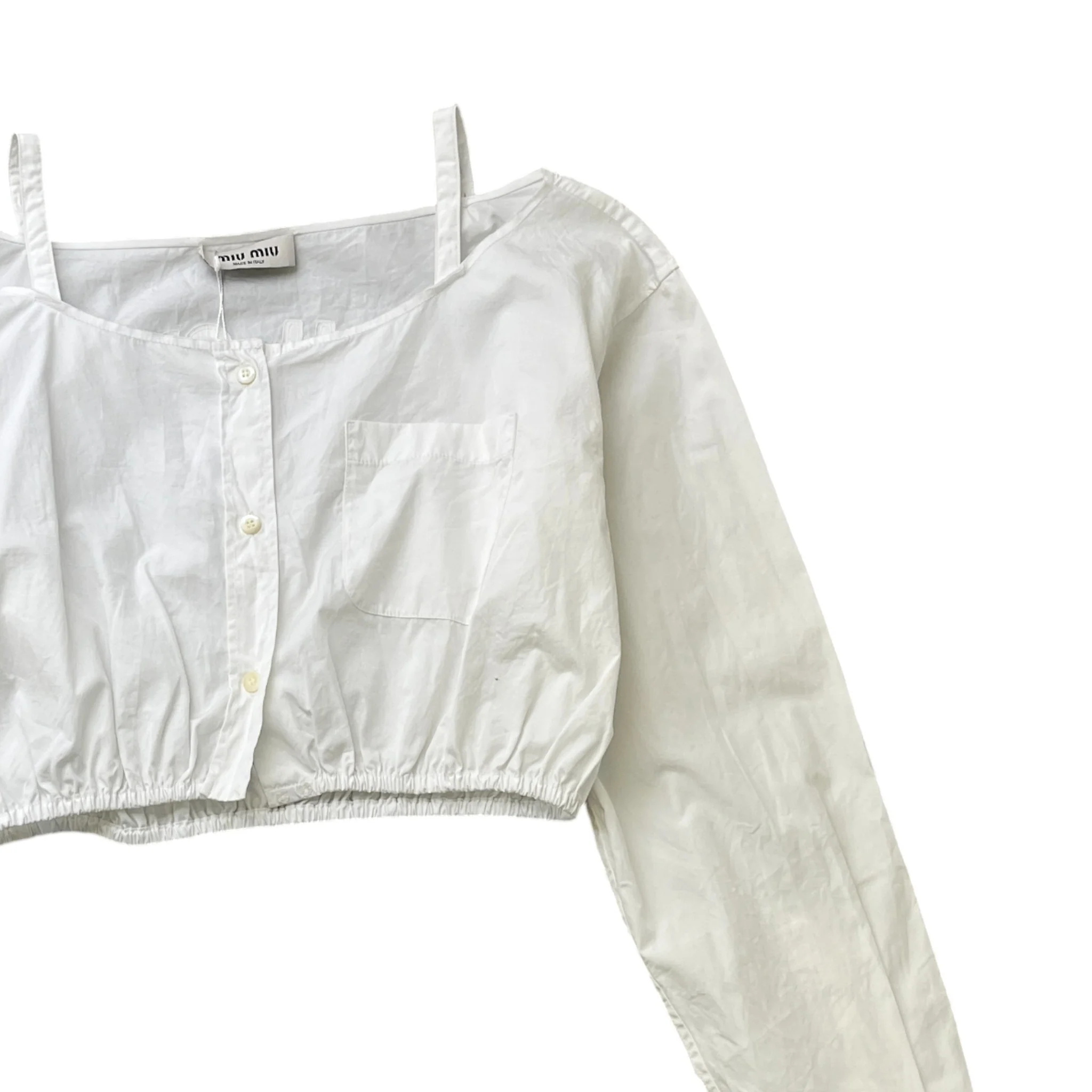 Women's Embroidered Logo Shirt White Size S - Image 3