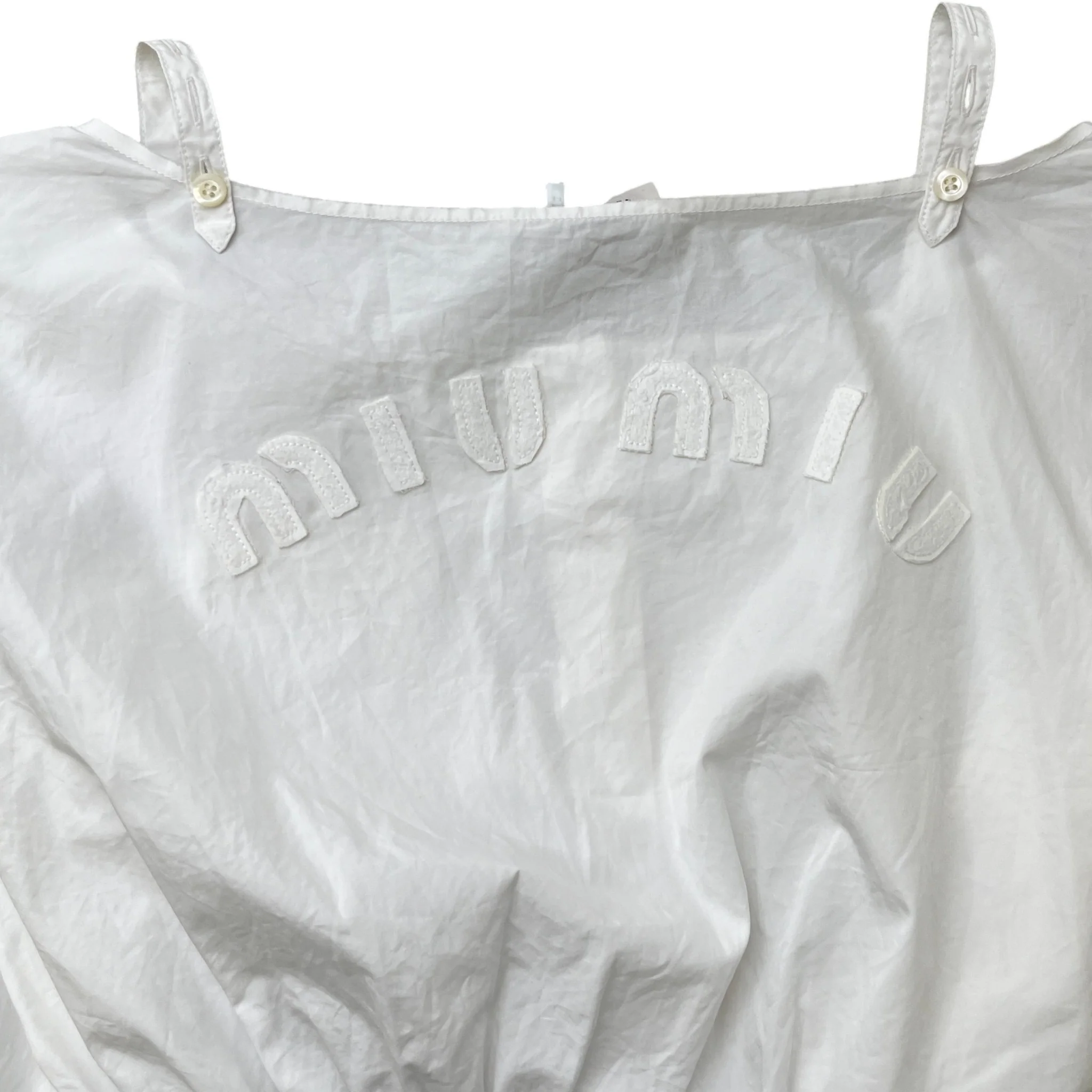 Women's Embroidered Logo Shirt White Size S - Image 7