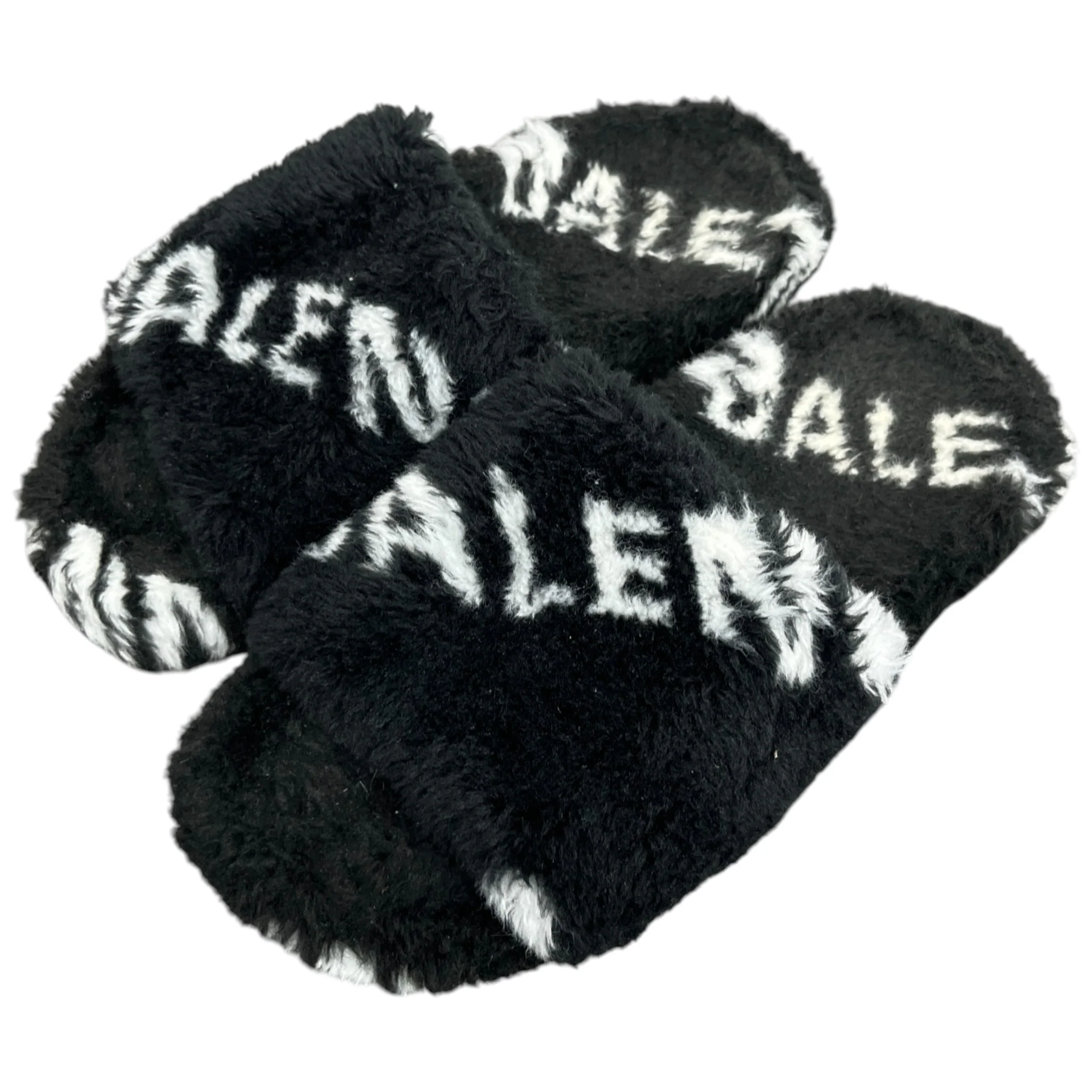 Women's Fur Logo Slides Black Size EU 37 / UK 4 - Image 9