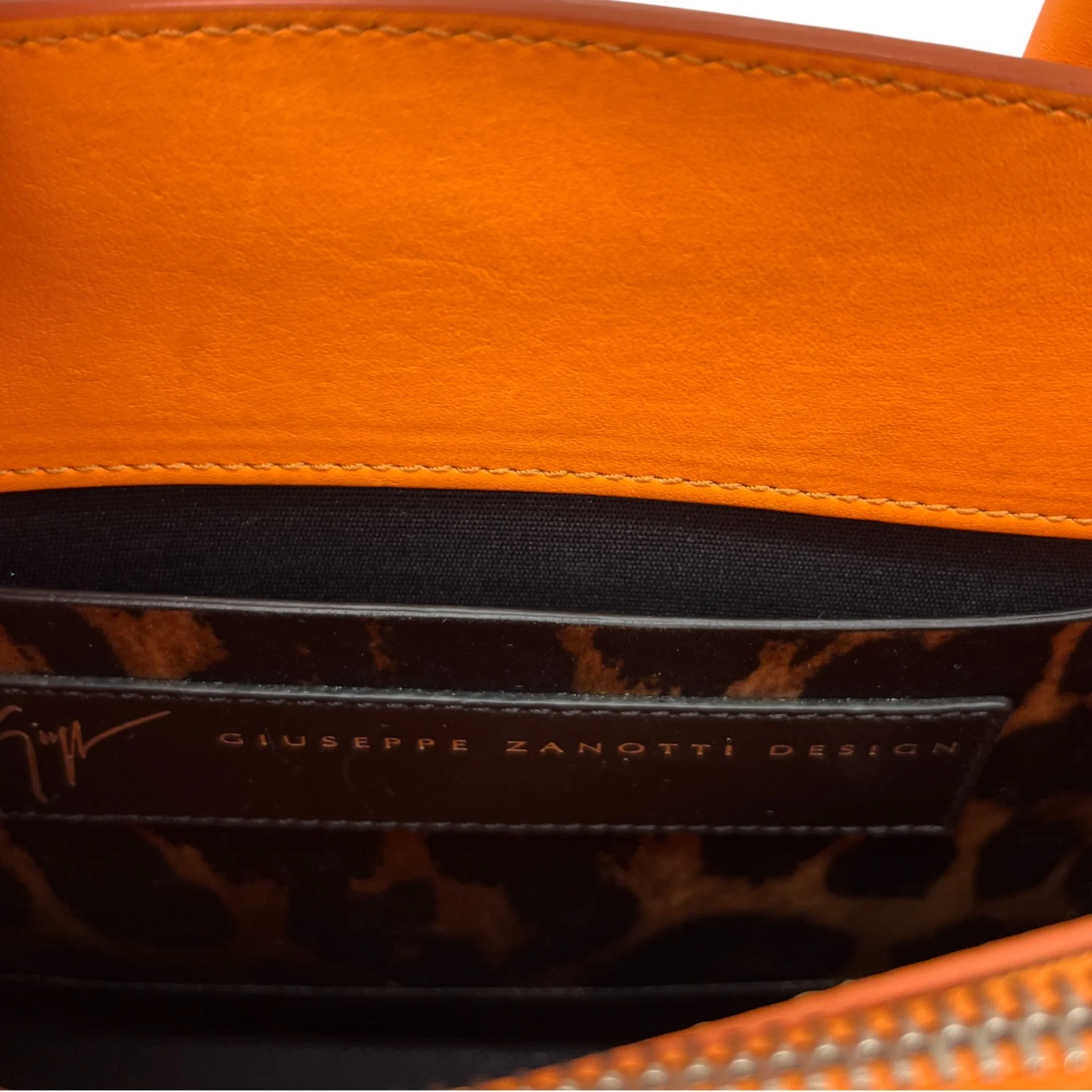 Women's G17 Croc Embossed Handbag Orange - Image 11