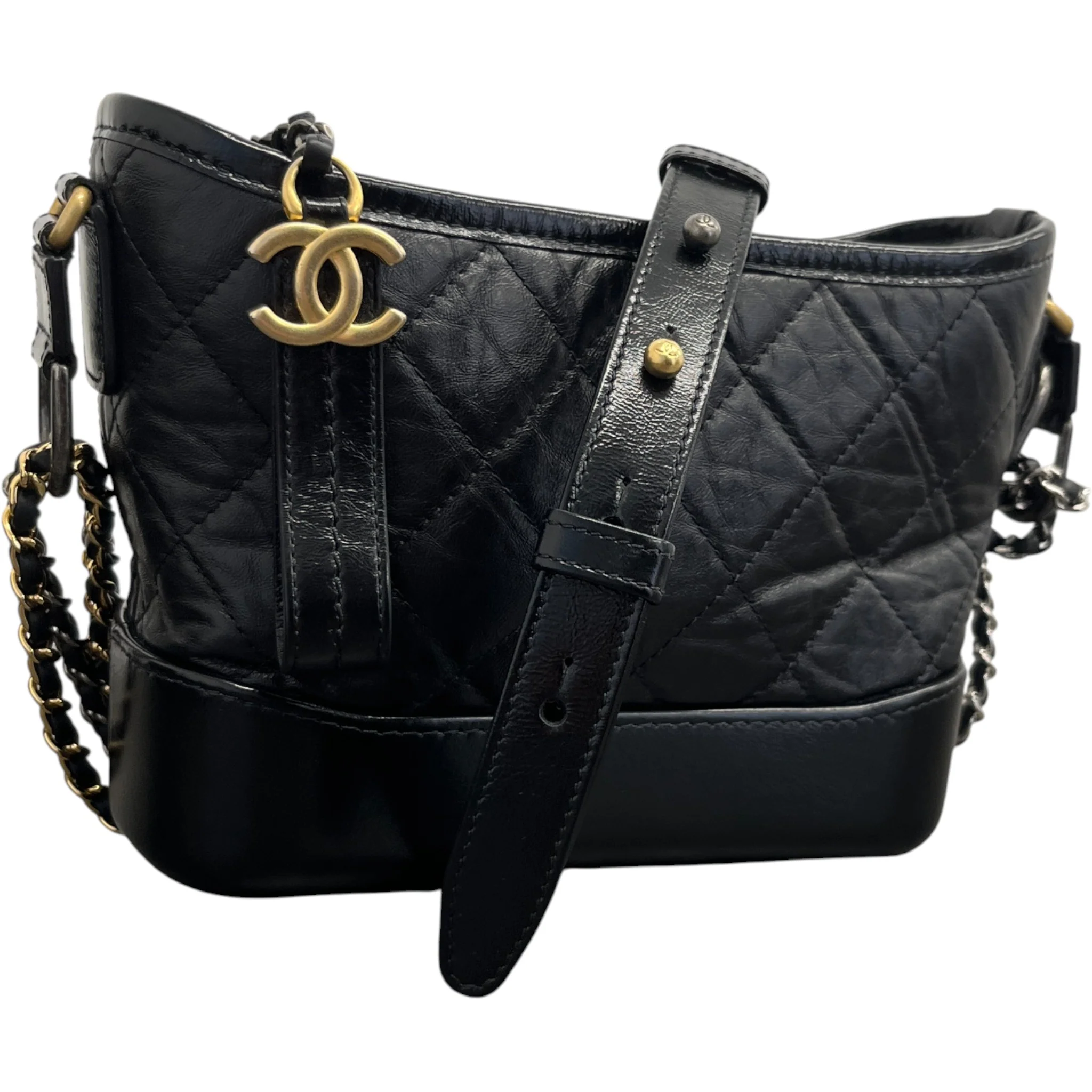 Women's Gabrielle Small Lambskin Bag Black - Image 4