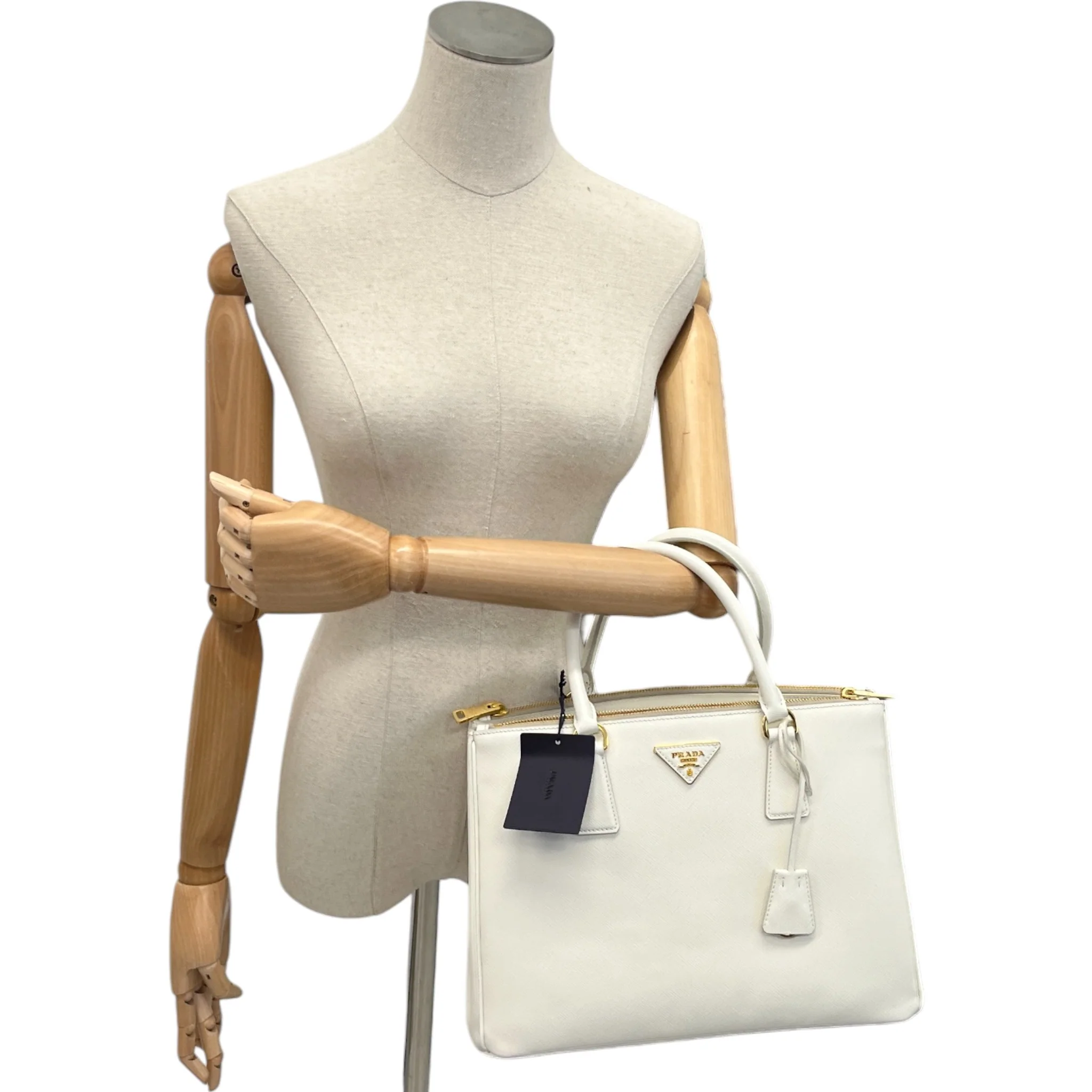 Women's Galleria Saffiano Tote Handbag White - Image 2