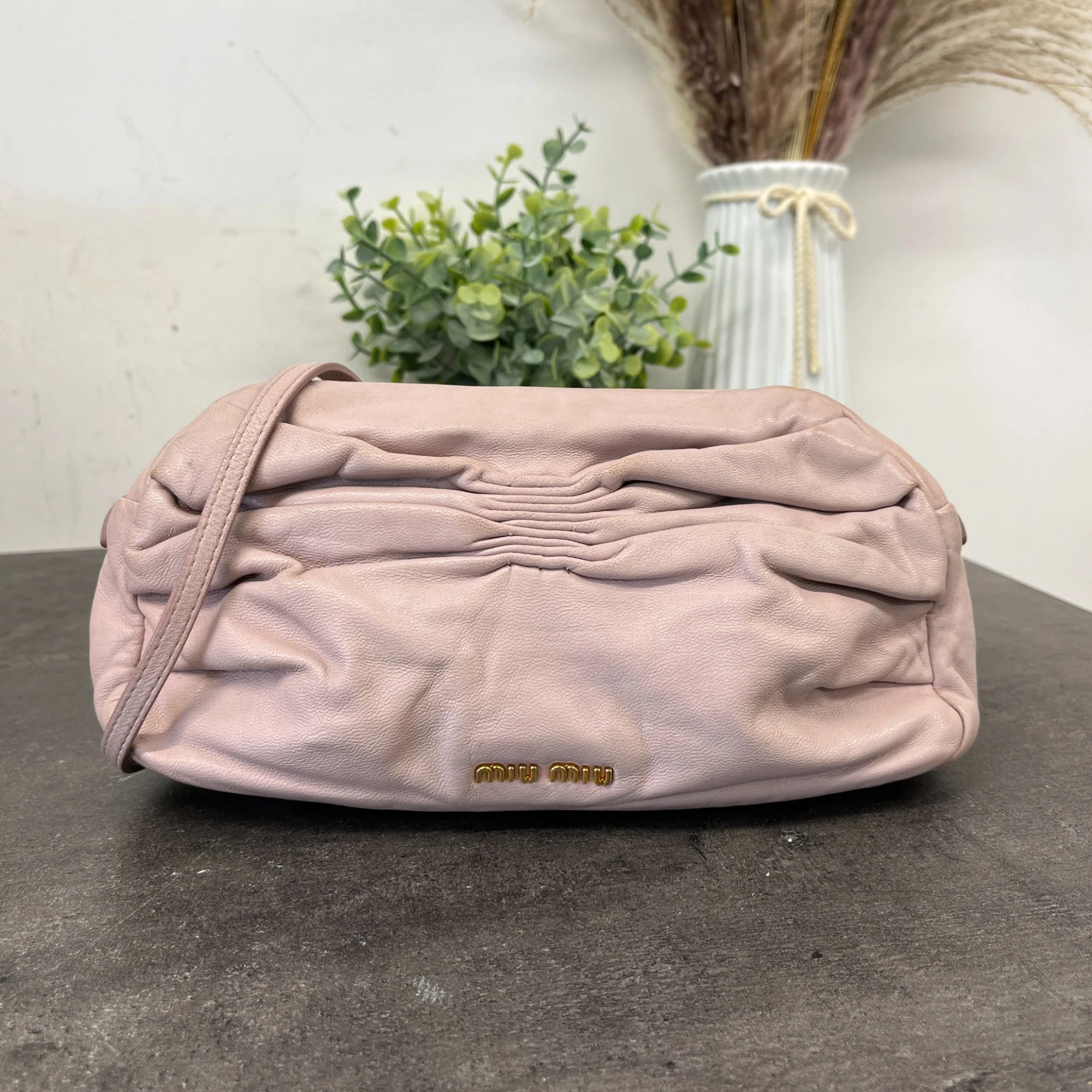 Women's Gathered Logo Handbag Pink - Image 9