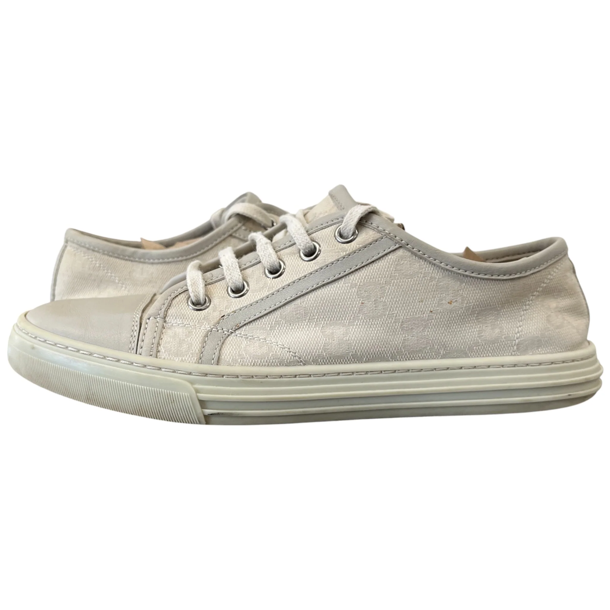 Women's Gg Canvas Low Trainers Grey Size EU 36.5 / UK 3.5 - Image 3