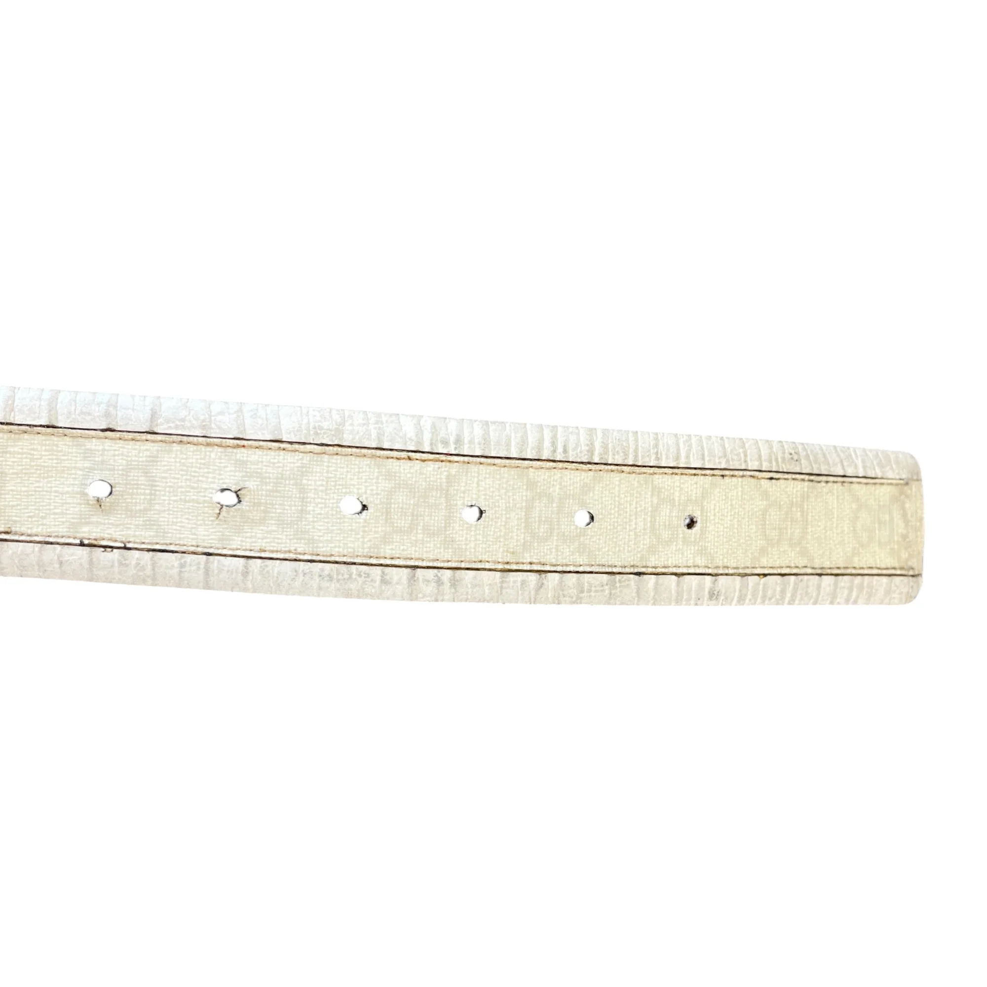 Women's Gg Interlocking Buckle Belt White Size Waist 32" - Image 7