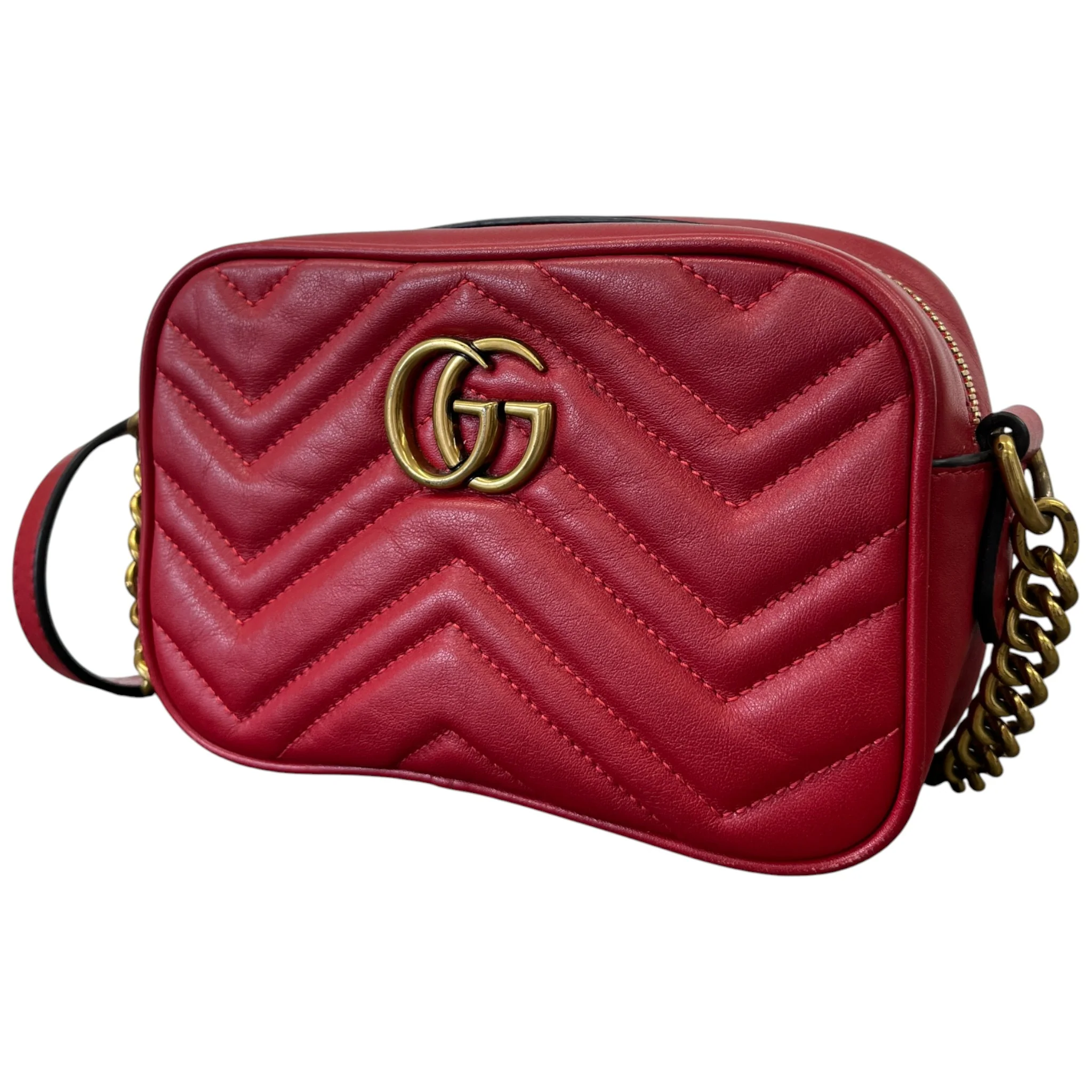 Women's Gg Marmont Mini Camera Bag Red - Image 6
