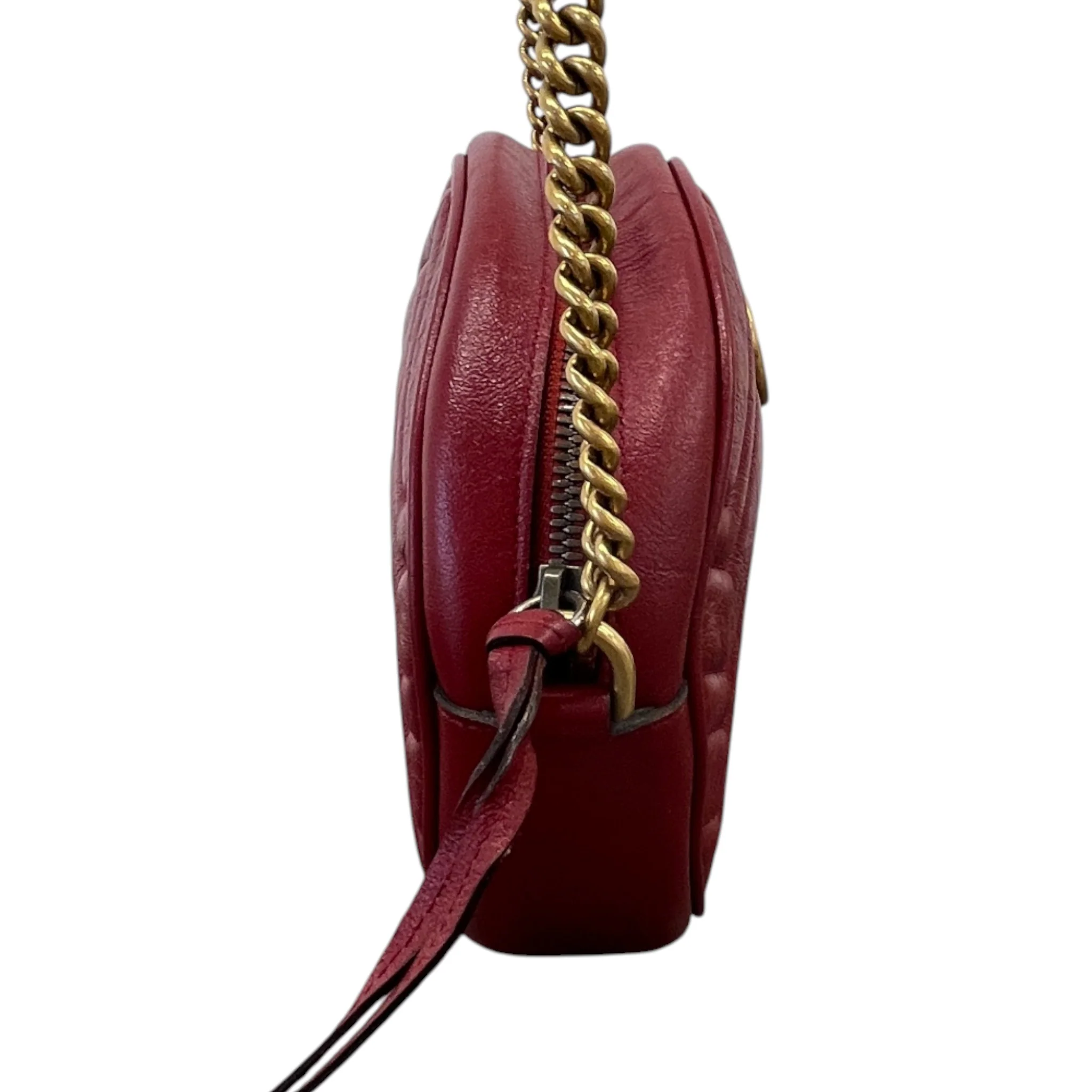 Women's Gg Marmont Round Bag Red - Image 7