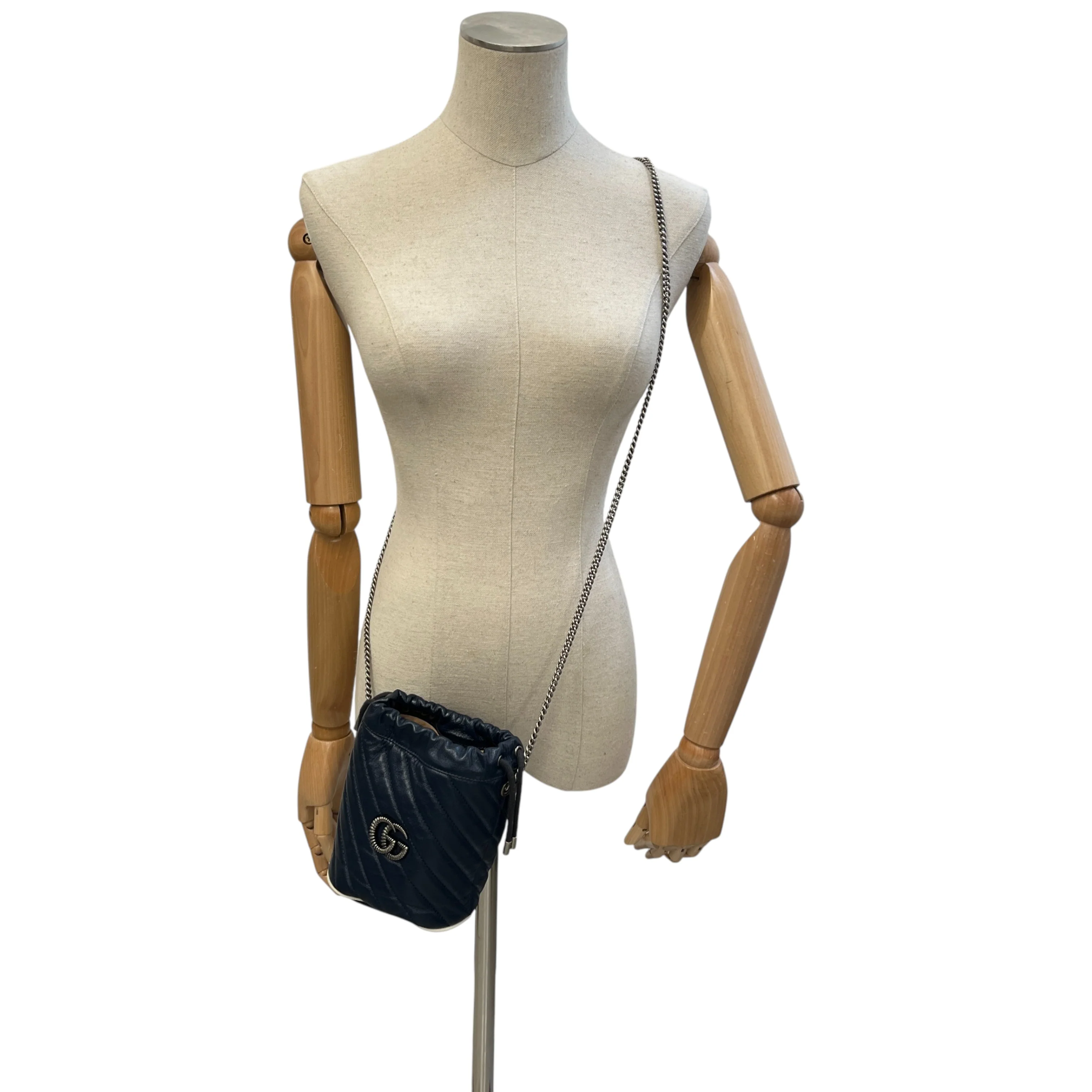 Women's Gg Marmont Small Bucket Bag Navy - Image 2