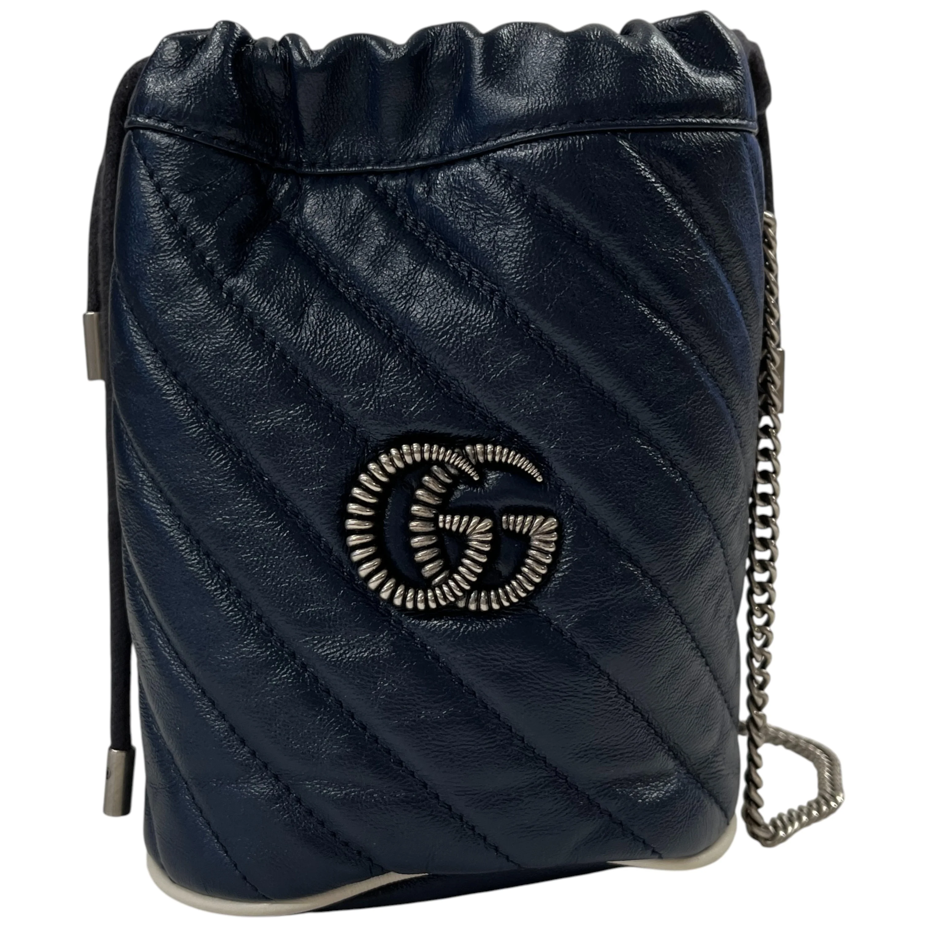 Women's Gg Marmont Small Bucket Bag Navy - Image 3