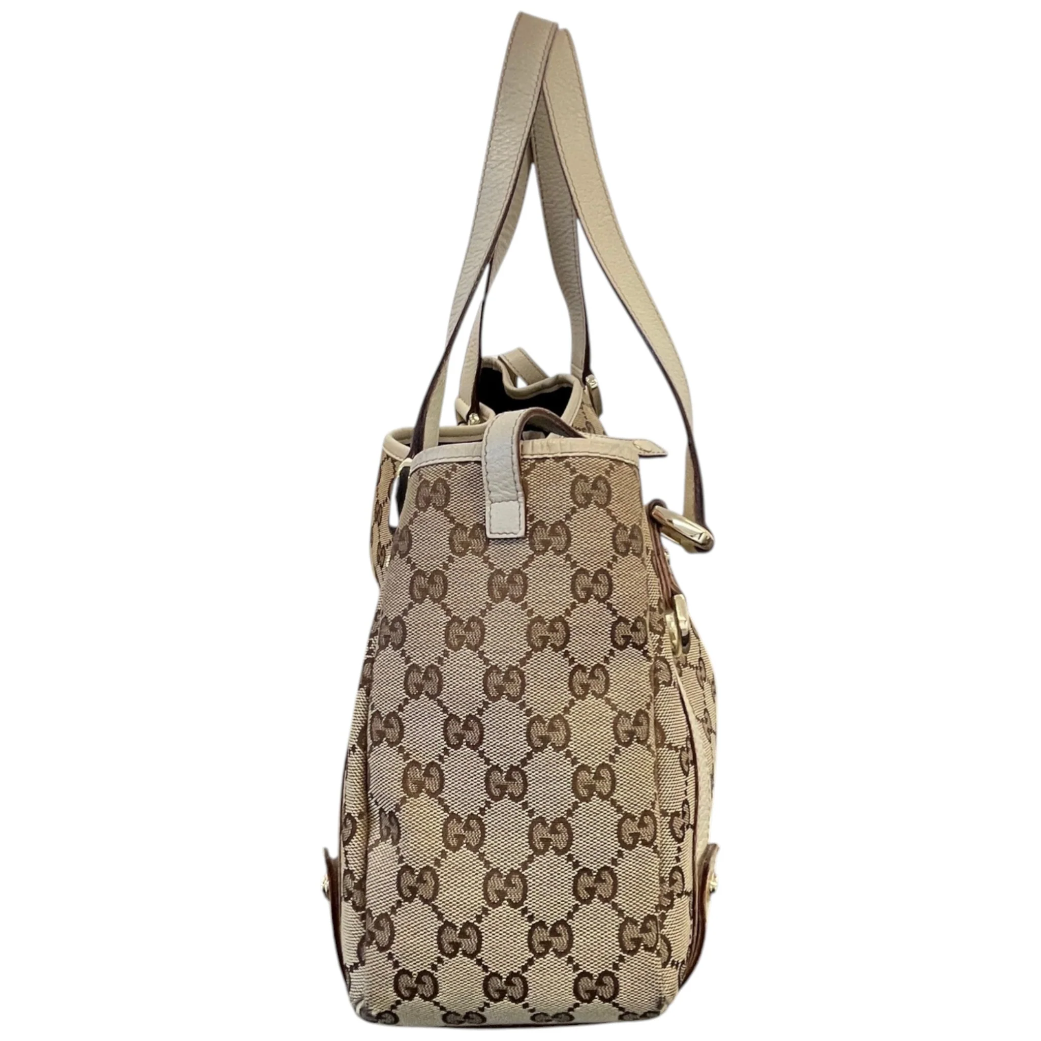 Women's Gg Monogram Supreme Abbey Tote Bag Cream - Image 6
