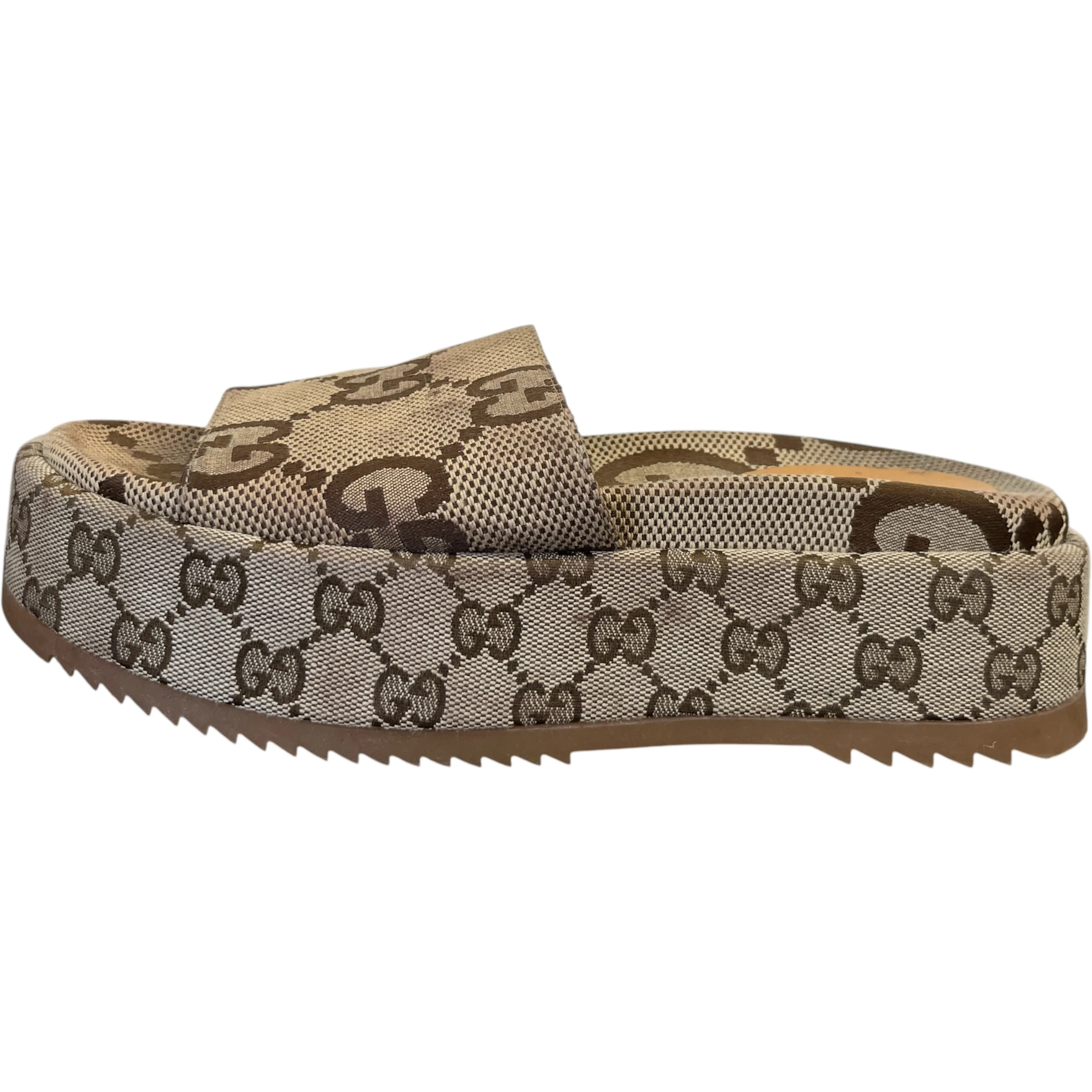 Women's Gg Platform Slide Sandals Beige Size EU 37 / UK 4 - Image 5