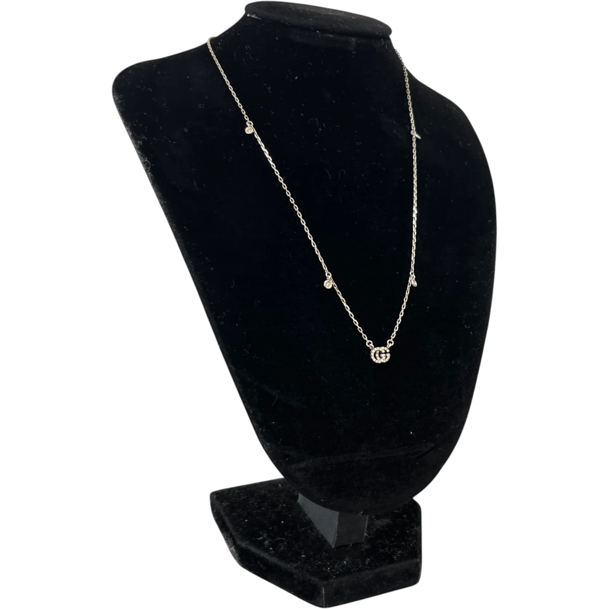 Women's Gg Running 18Ct White Gold Diamond Necklace Necklace Silver - Image 3