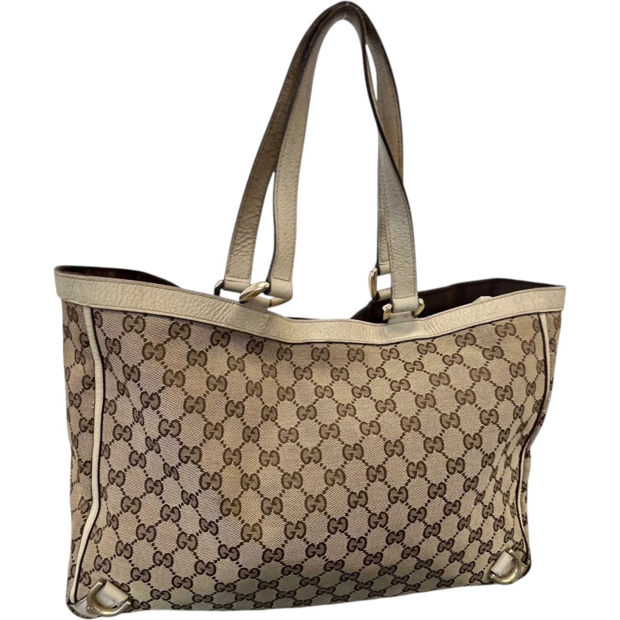 Women's Gg Supreme Abbey D-Ring Tote Bag Beige - Image 9