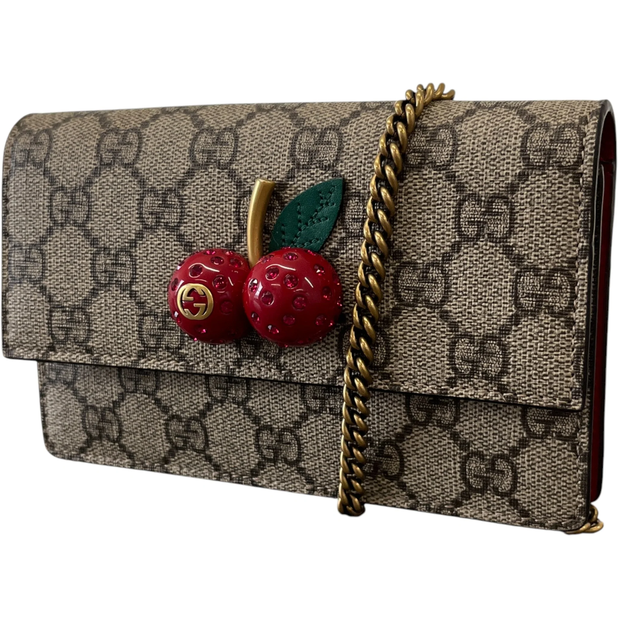 Women's Gg Supreme Cherries Bag Brown - Image 5