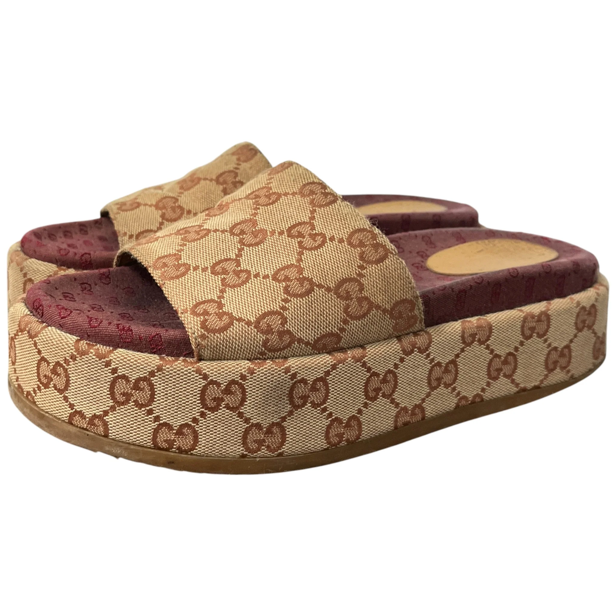 Women's Gg Supreme Platform Slides Beige Size EU 38 / UK 5 - Image 8