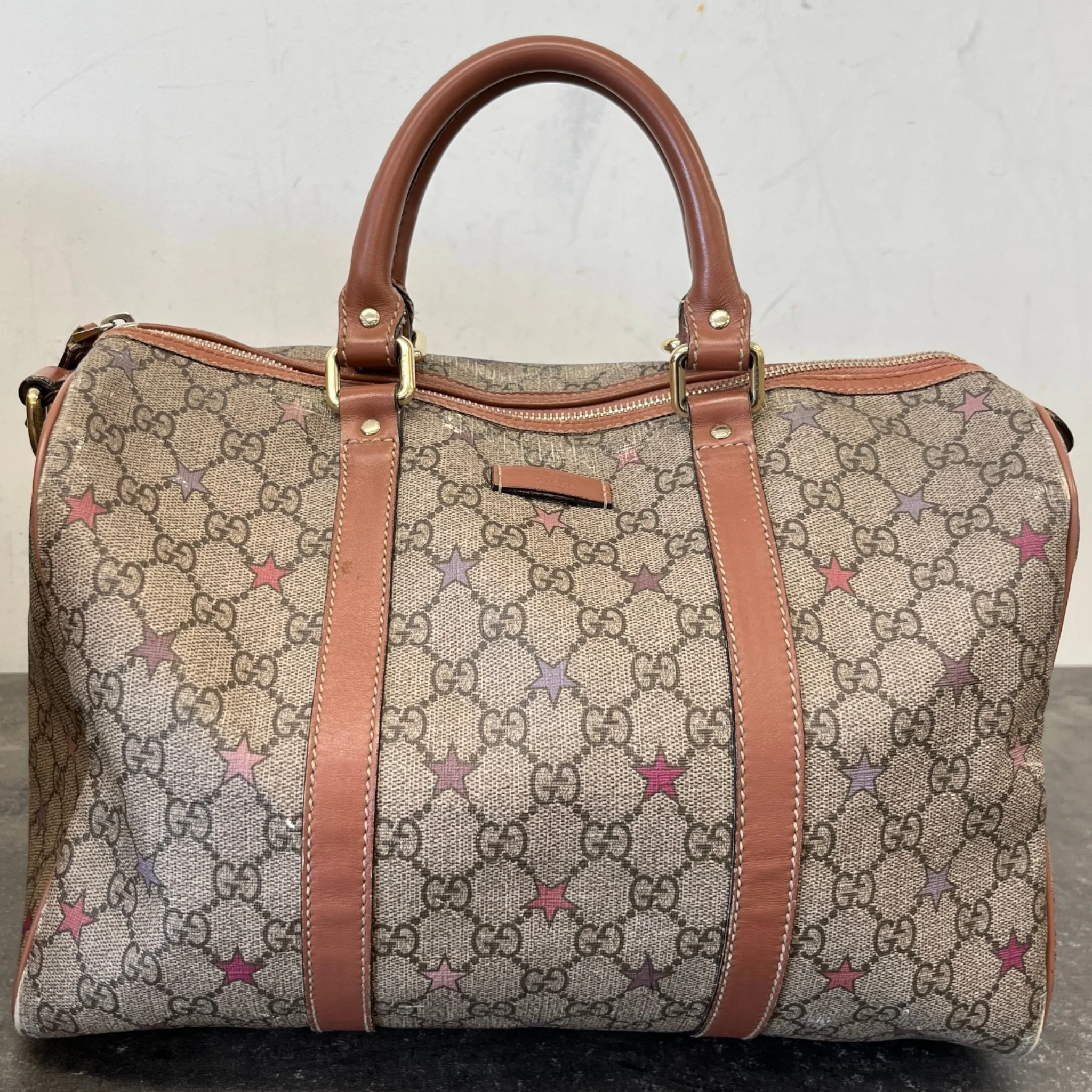 Women's Gg Supreme Stars Joy Boston Bag Brown - Image 13