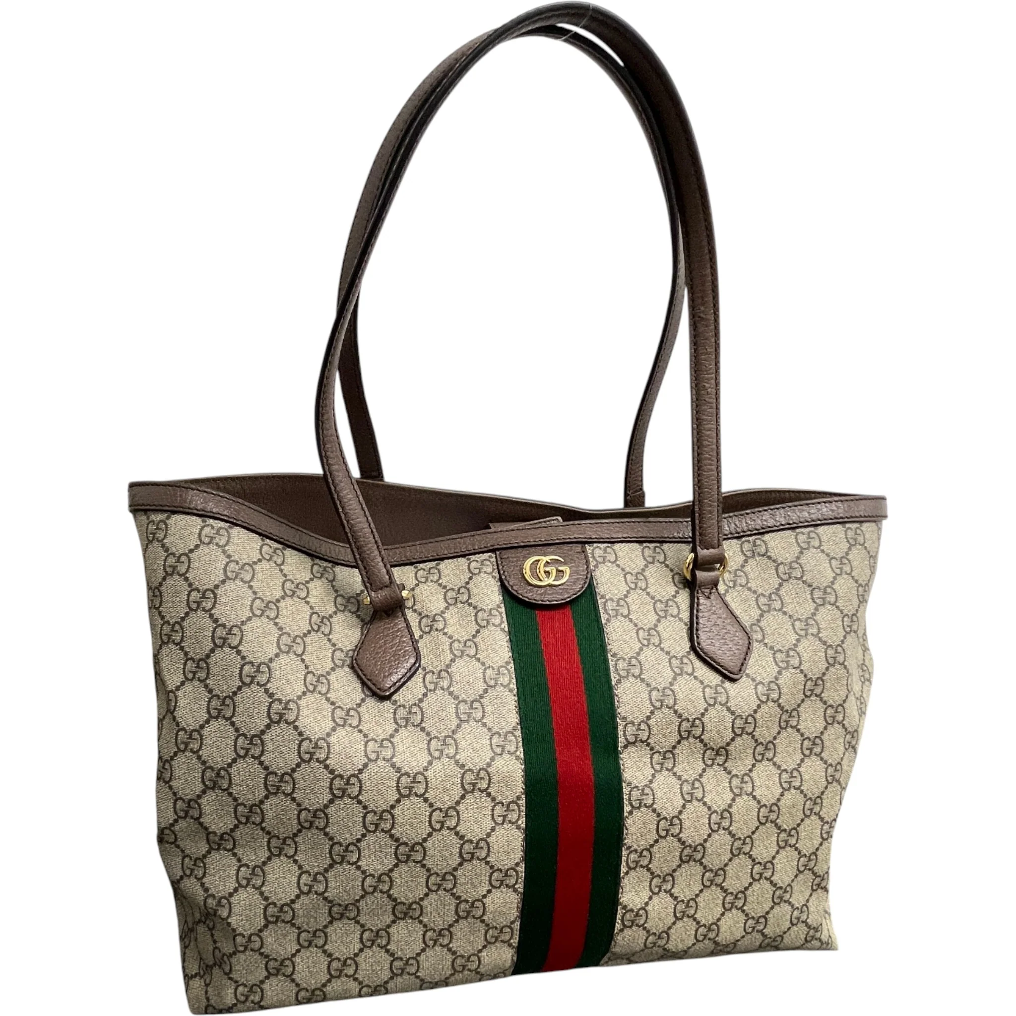 Women's Gg Supreme Web Ophidia Gg Medium Tote Bag Beige - Image 5