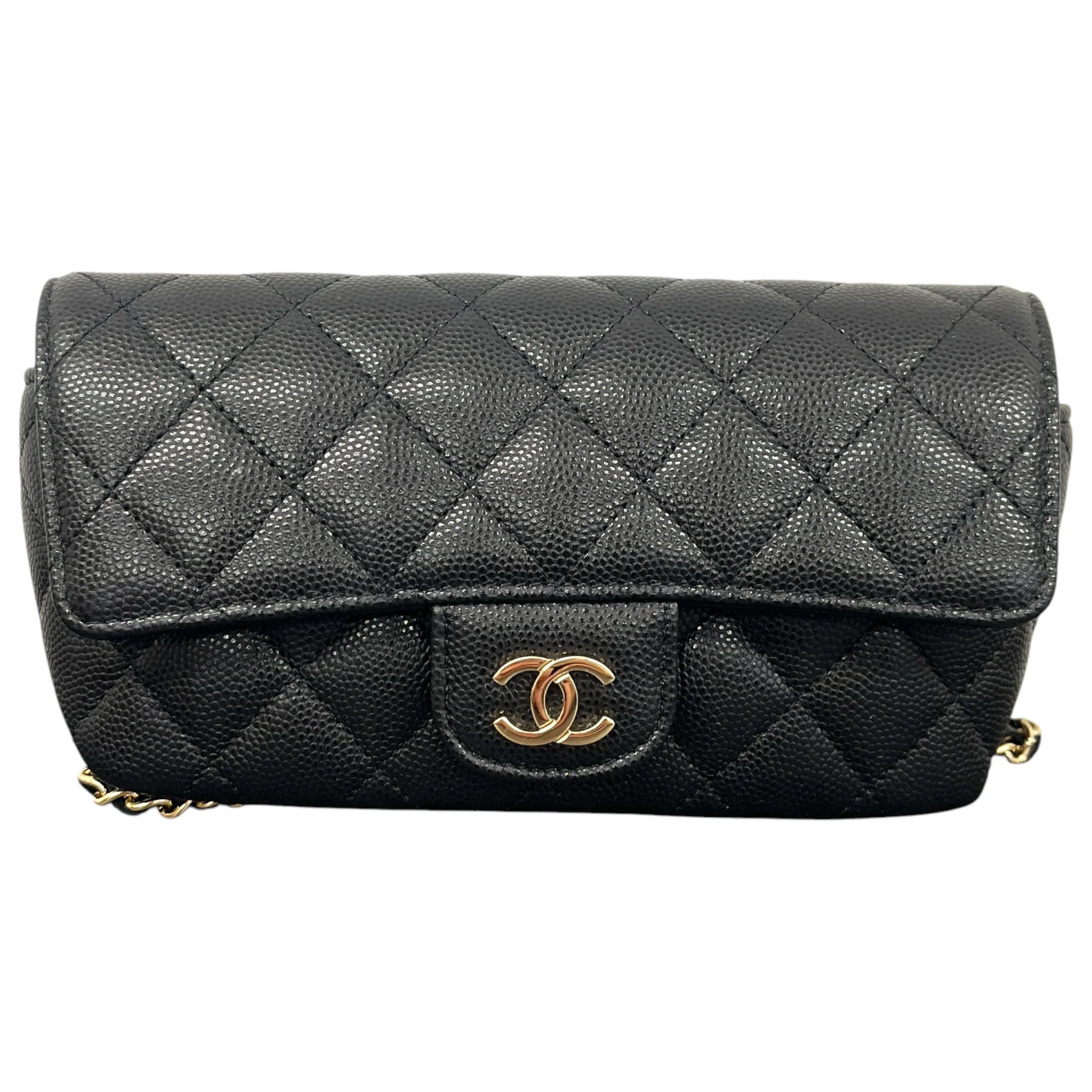 Women's Glasses Case On Chain Caviar Handbag Black - Image 3
