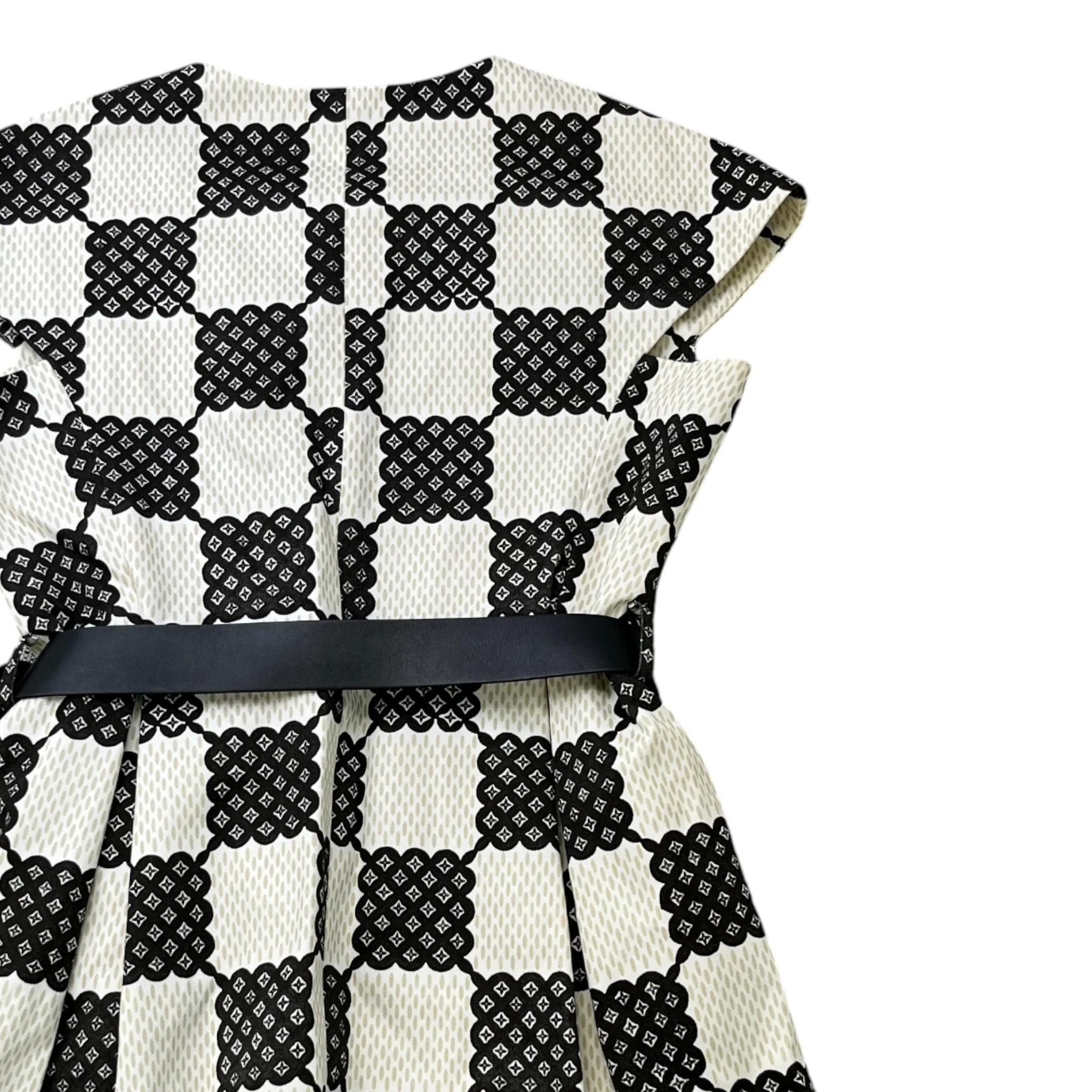 Women's Graphic Damier Dress Top Black Size M - Image 4