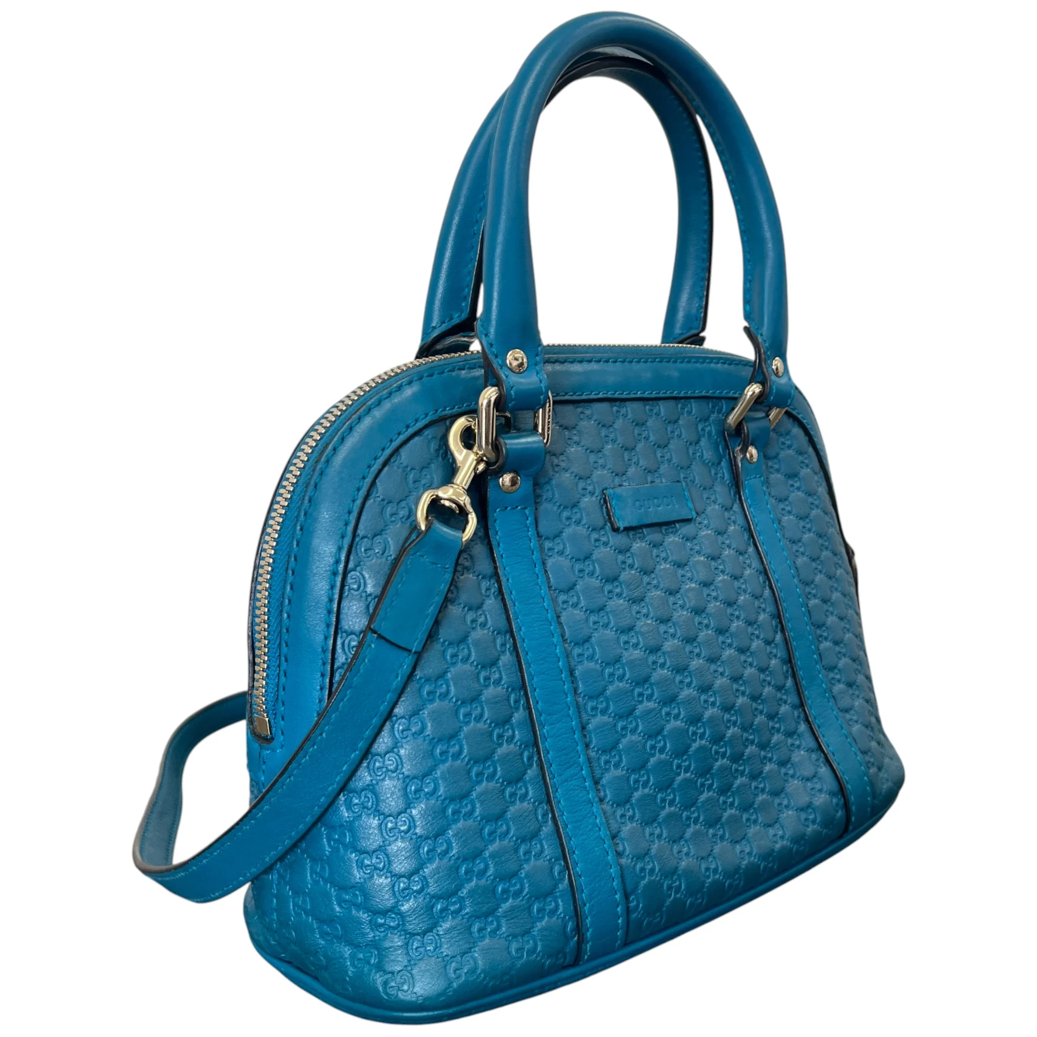 Women's Guccissima Dome Small Handbag Blue - Image 4