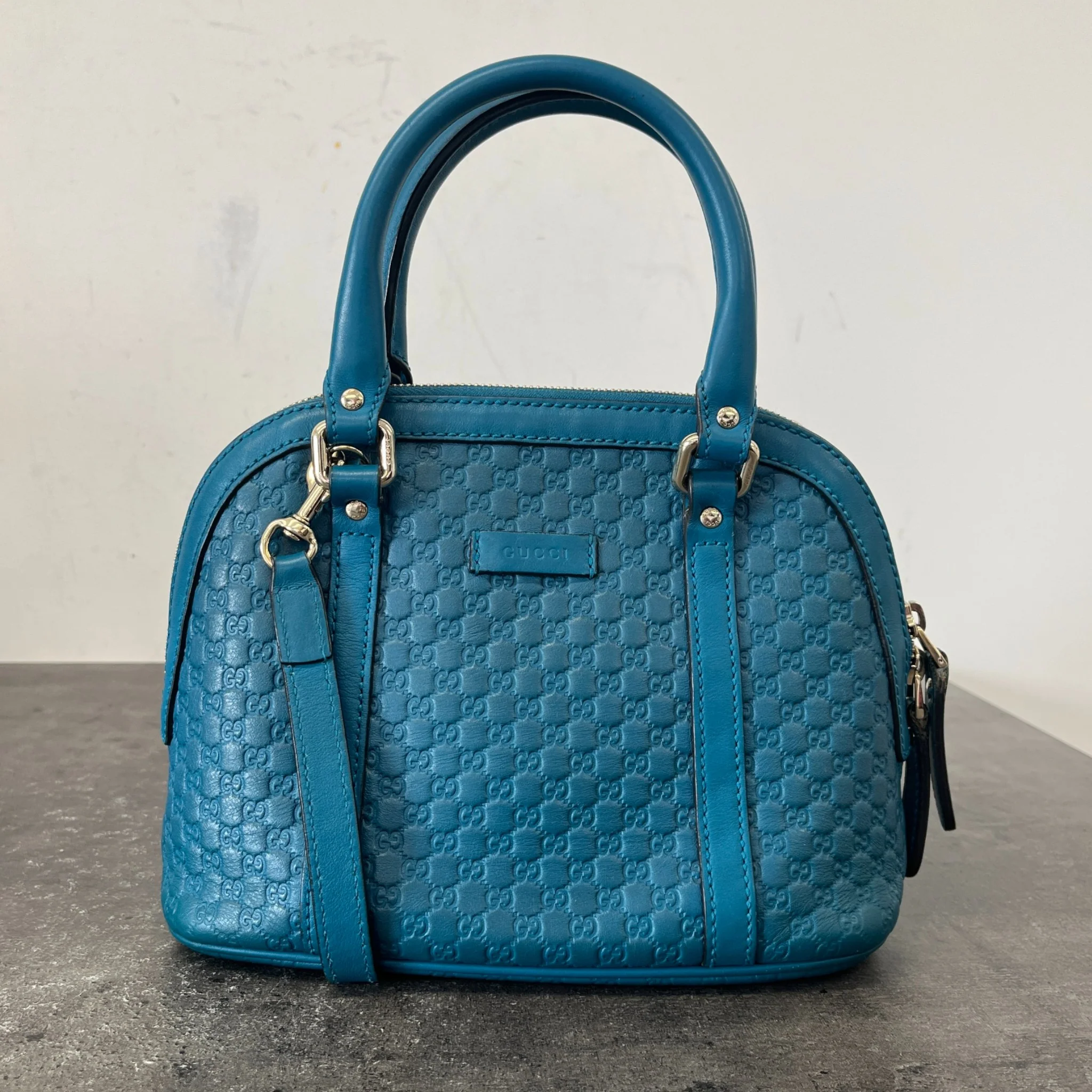 Women's Guccissima Dome Small Handbag Blue - Image 9