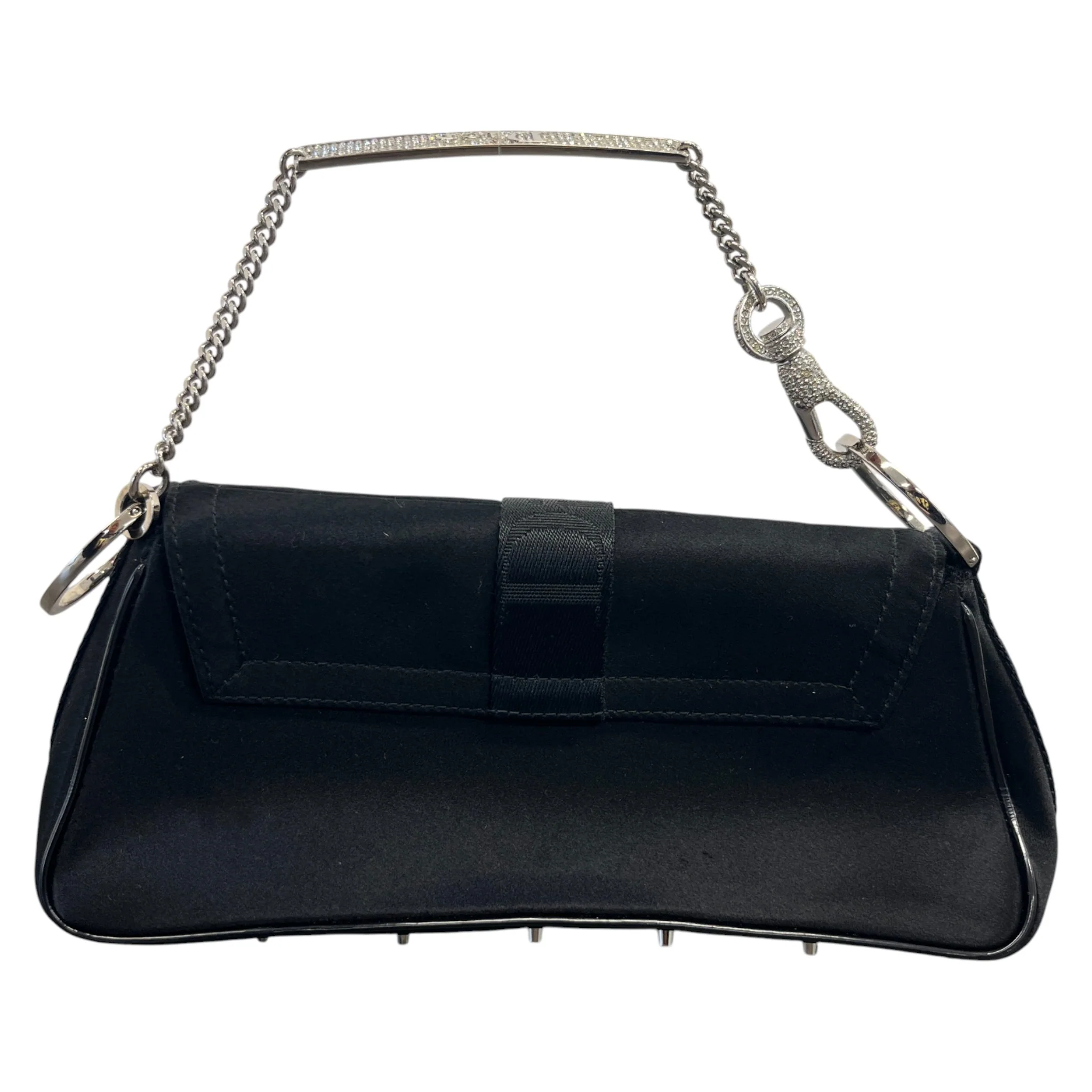 Women's Hardcore Crystal Chain Bag Black - Image 3