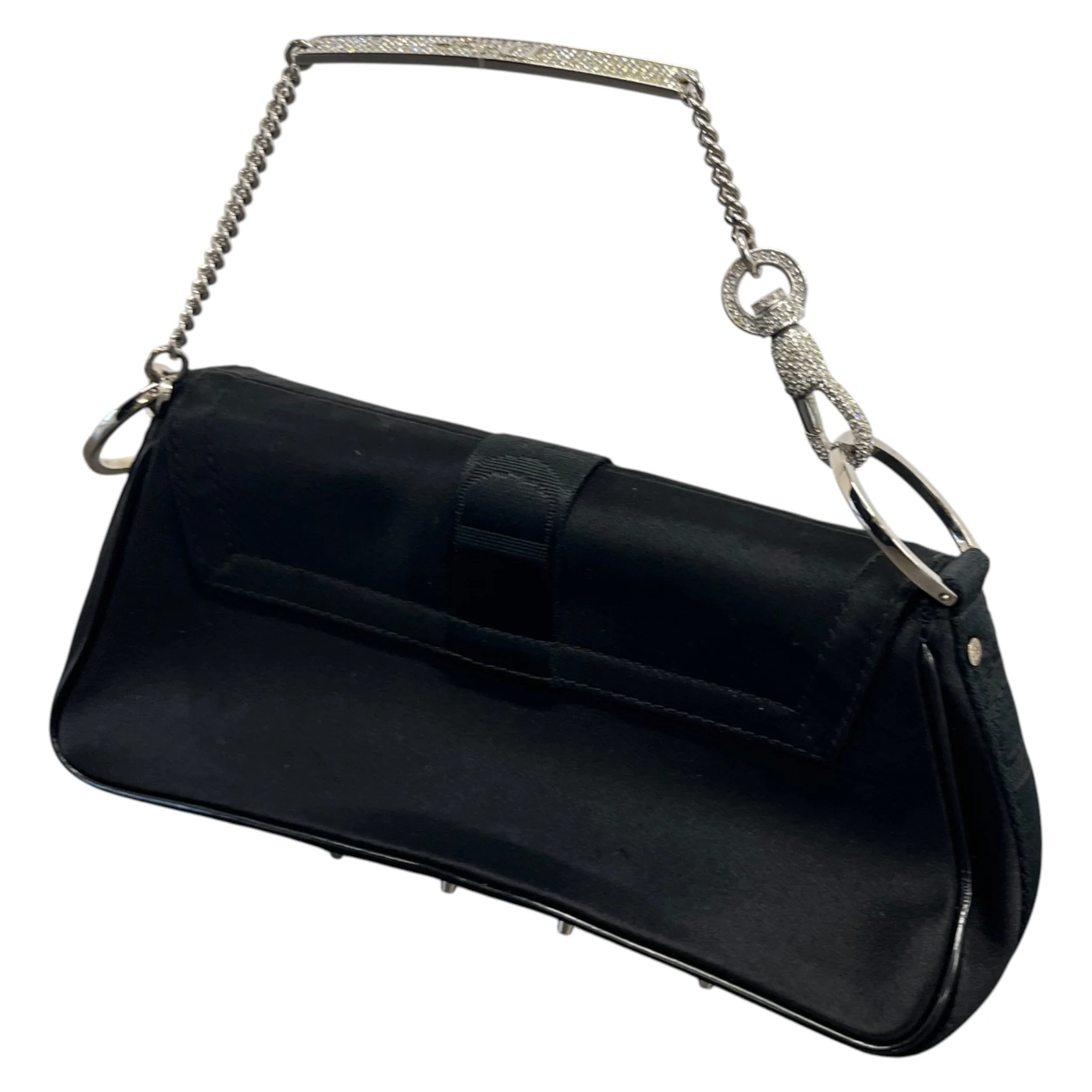 Women's Hardcore Crystal Chain Bag Black - Image 8