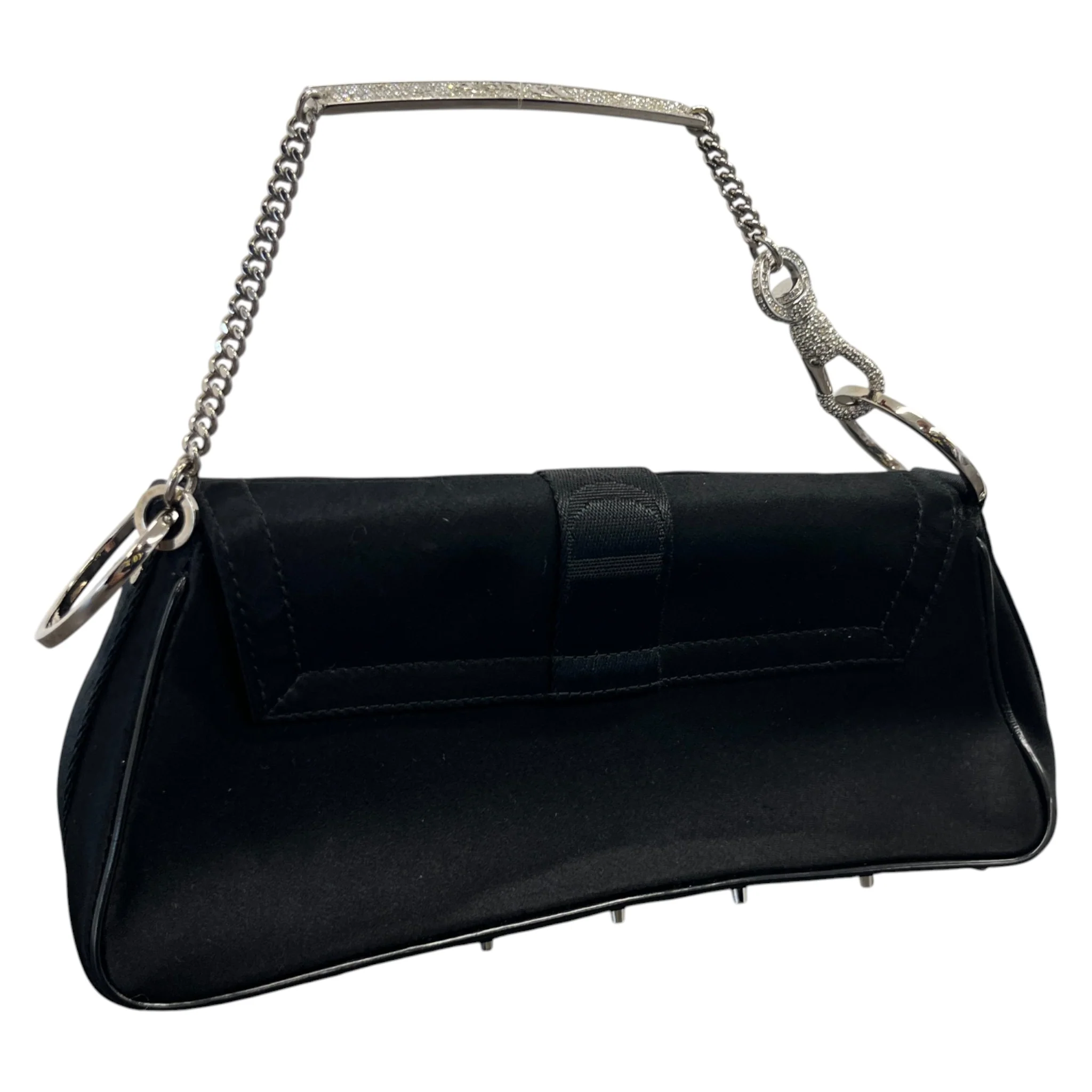 Women's Hardcore Crystal Chain Bag Black - Image 9