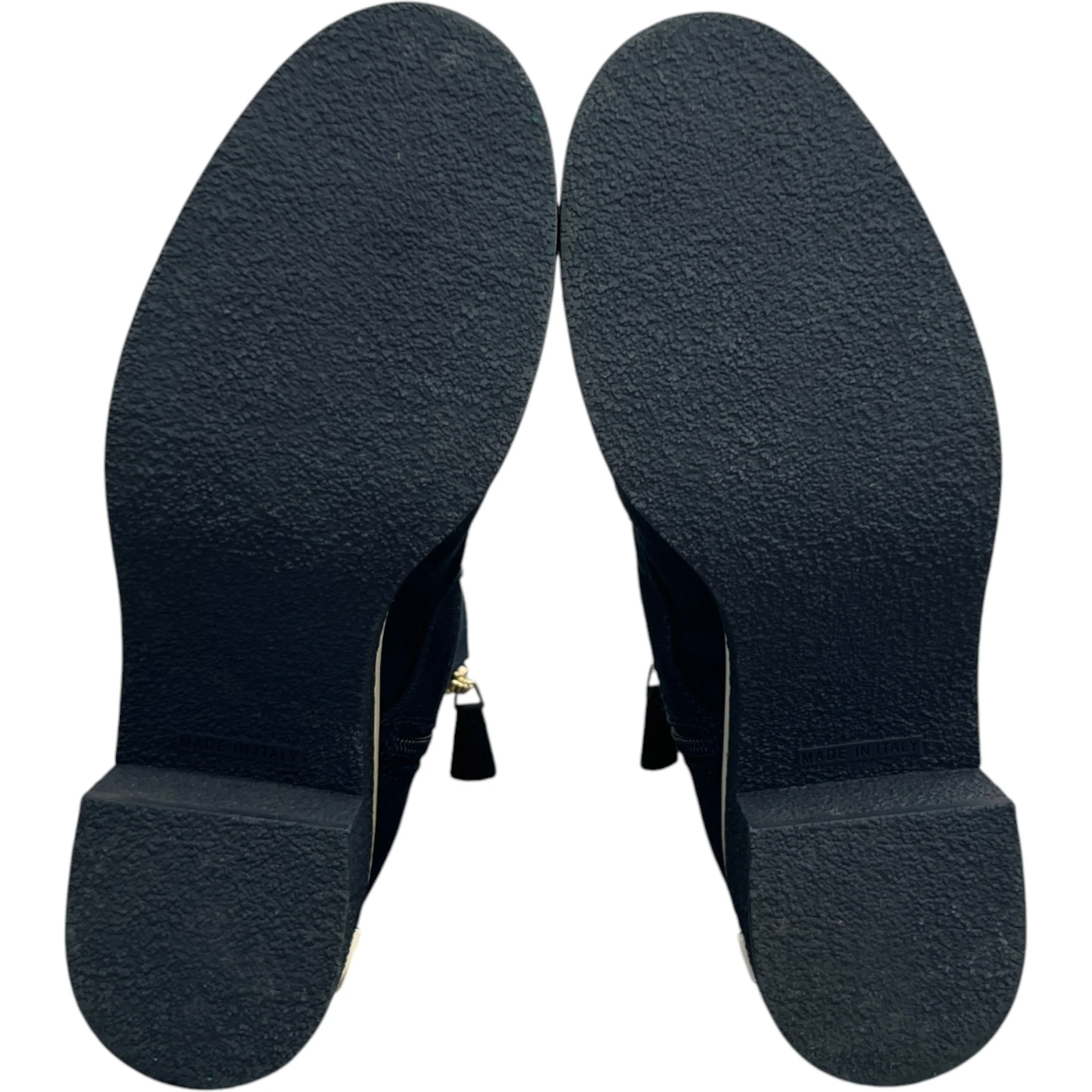 Women's Interlocking Cc Logo Combat Boots Navy Size EU 37 / UK 4 - Image 10
