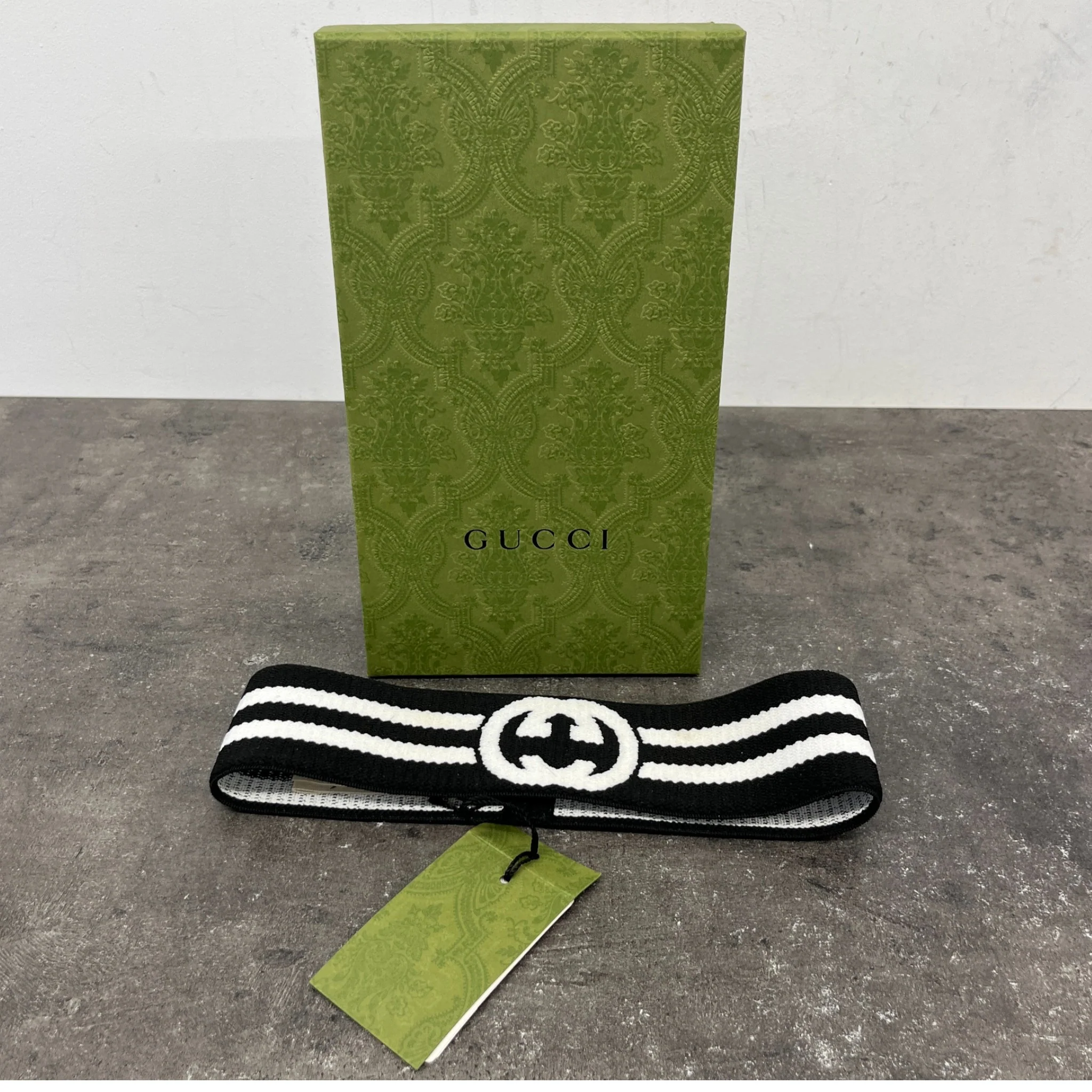 Women's Interlocking G Head Band Black Size M - Image 8