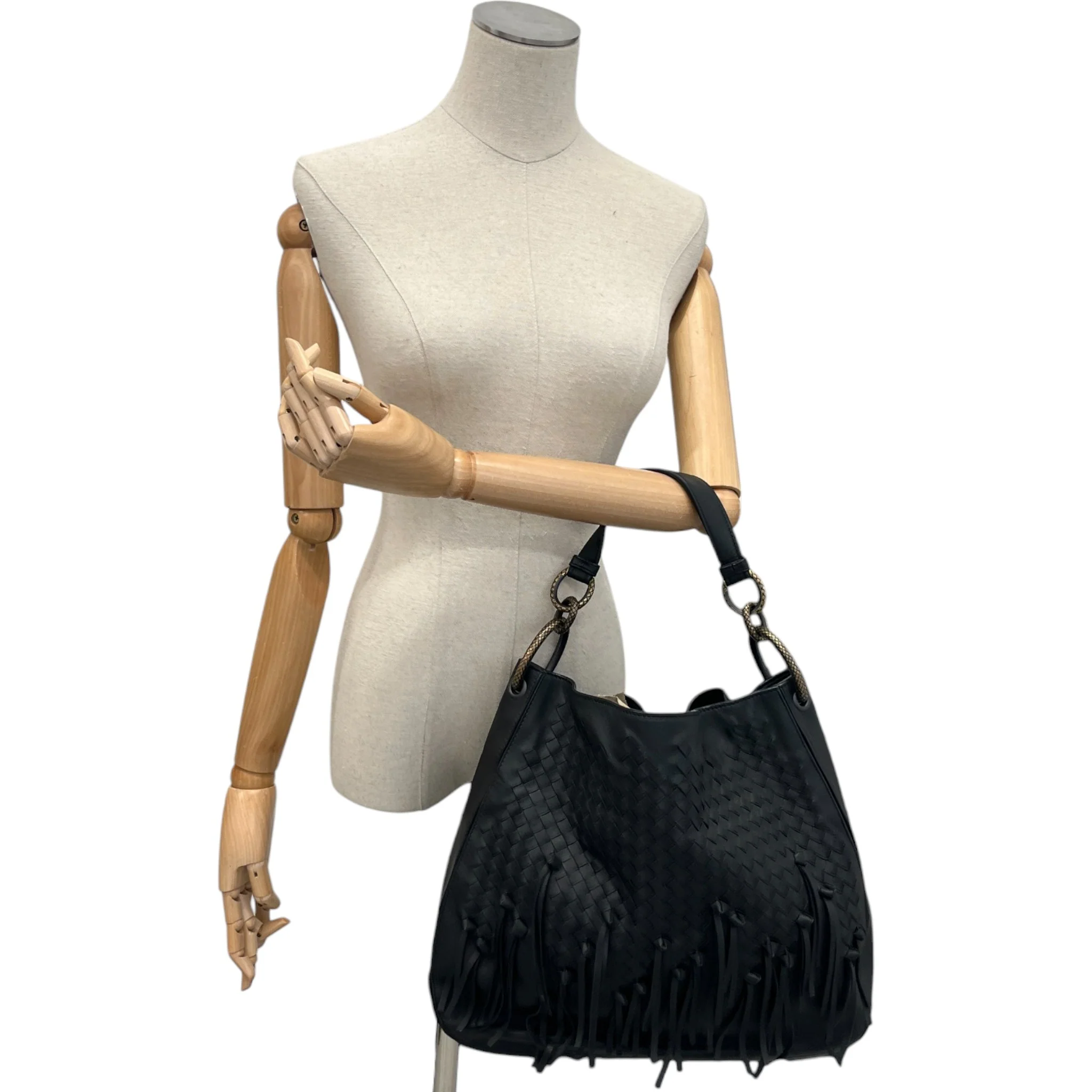 Women's Intrecciato Brio Loop Bag Black - Image 2