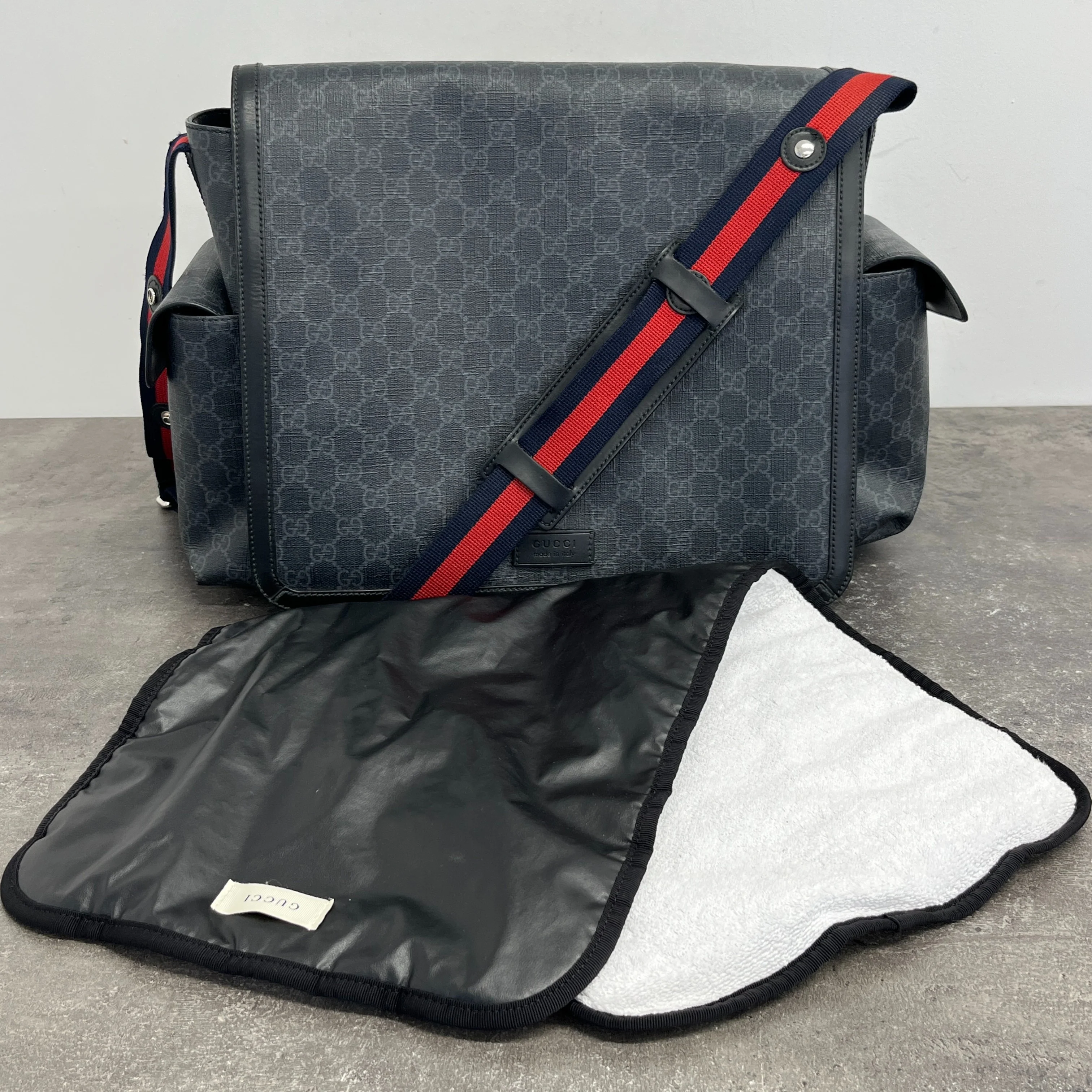 Women's Kids Gg Supreme Monogram Baby Changing Bag Black - Image 18