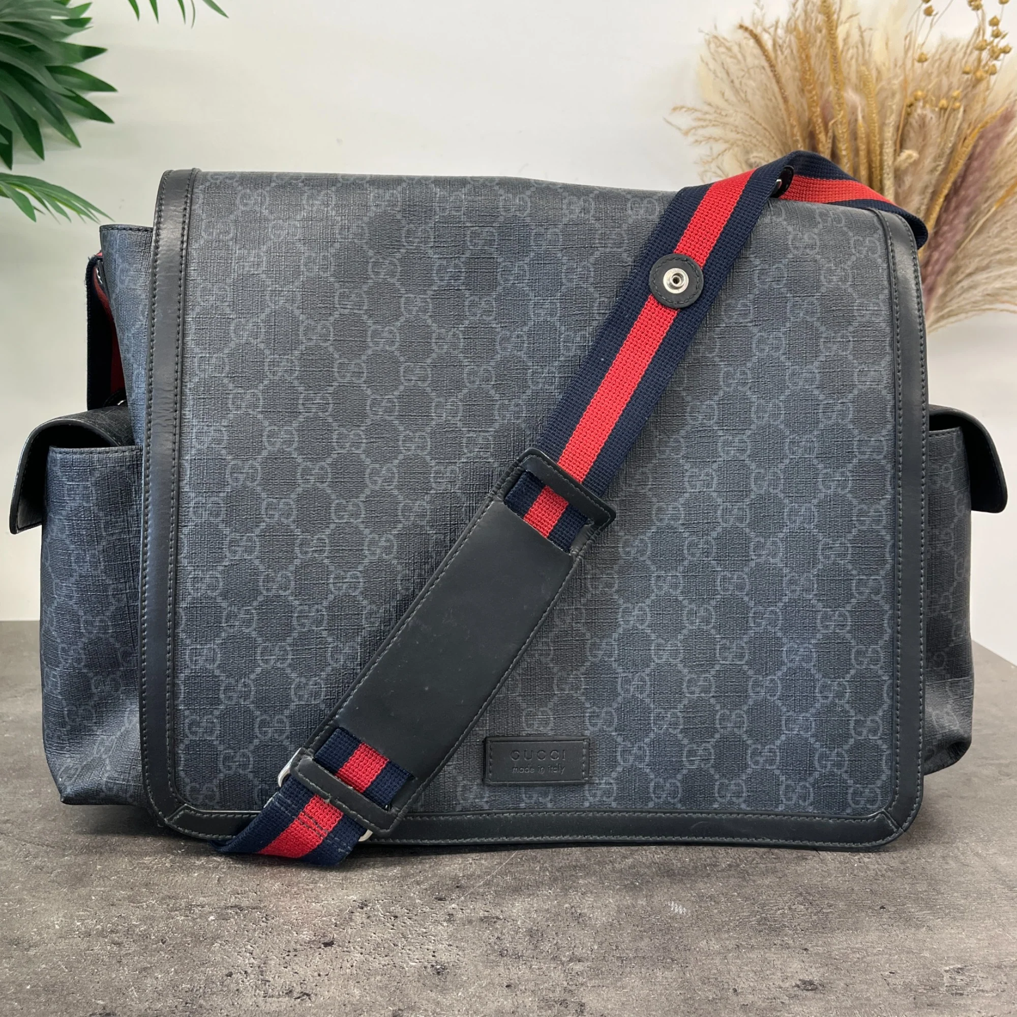 Women's Kids Gg Supreme Monogram Baby Changing Bag Black - Image 19