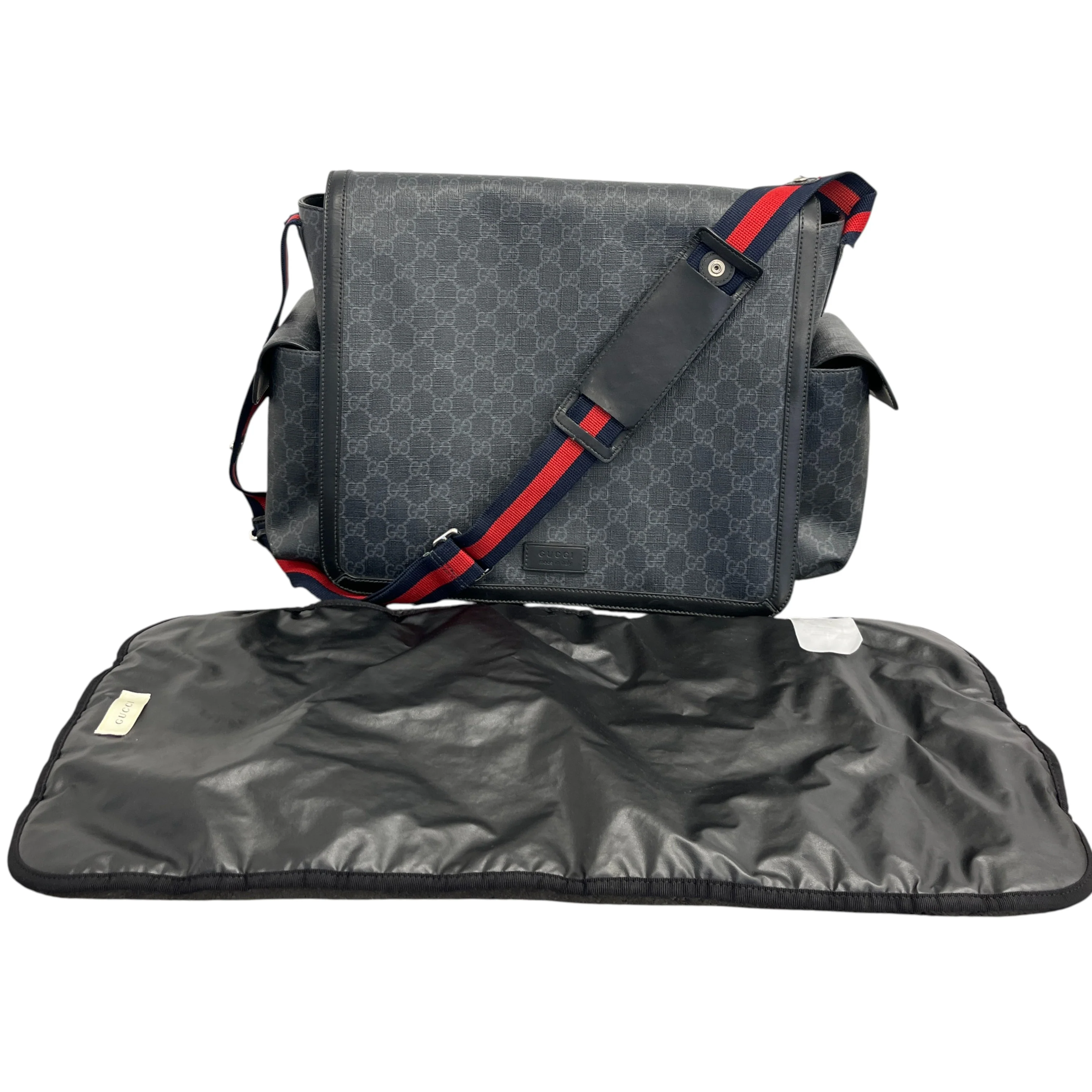 Women's Kids Gg Supreme Monogram Baby Changing Bag Black - Image 4