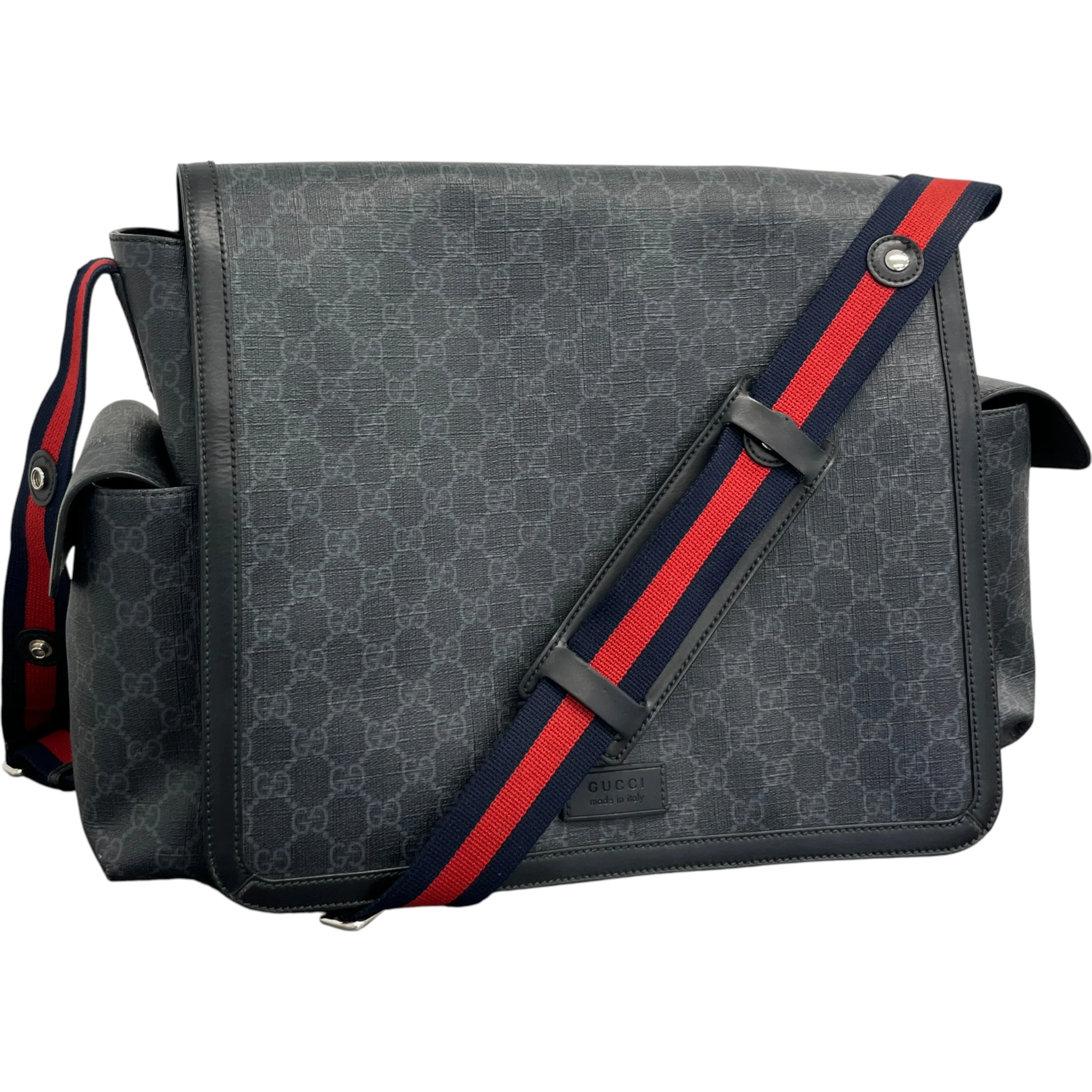 Women's Kids Gg Supreme Monogram Baby Changing Bag Black - Image 5