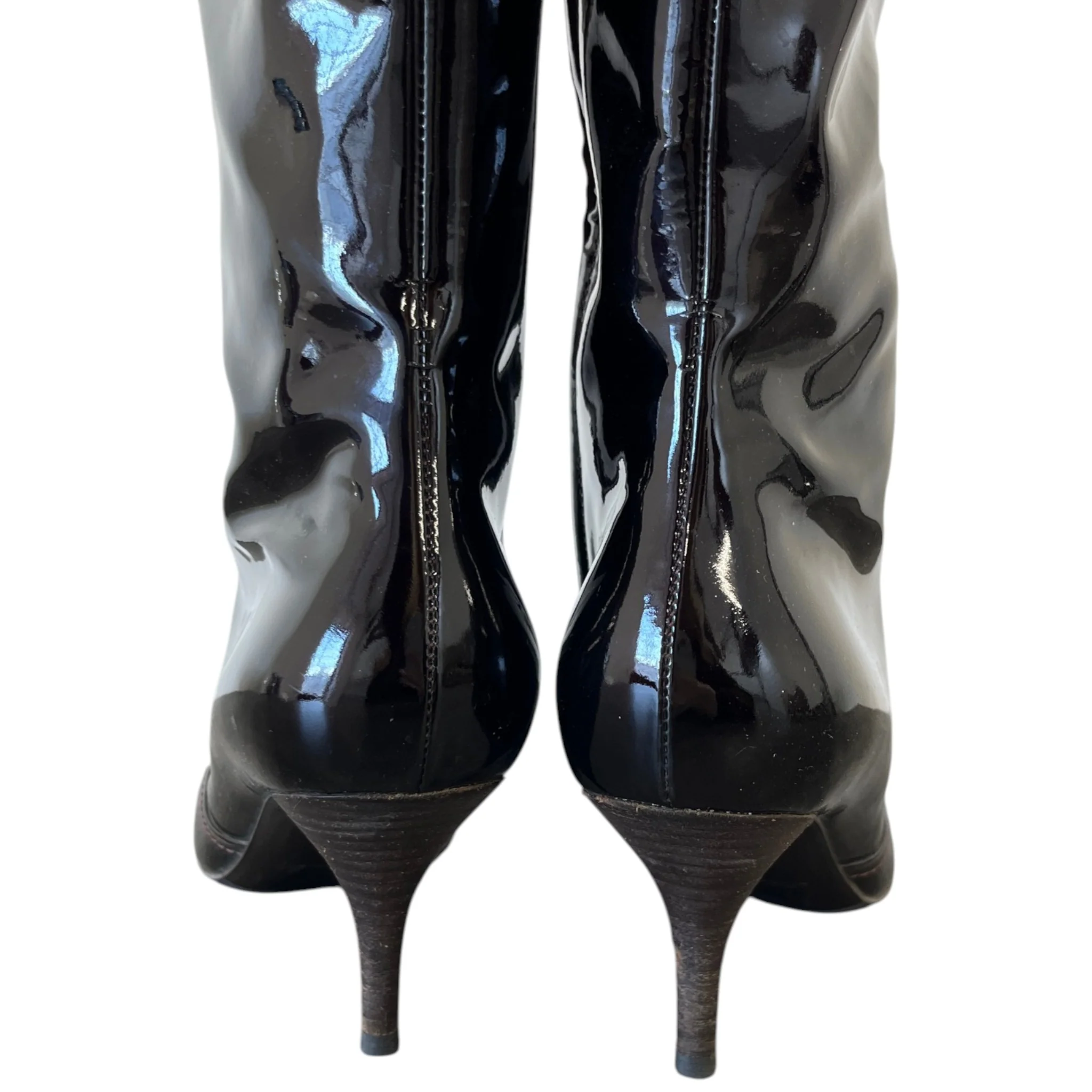 Women's Knee High Buckle Boots Burgundy Size EU 38 / UK 5 - Image 7