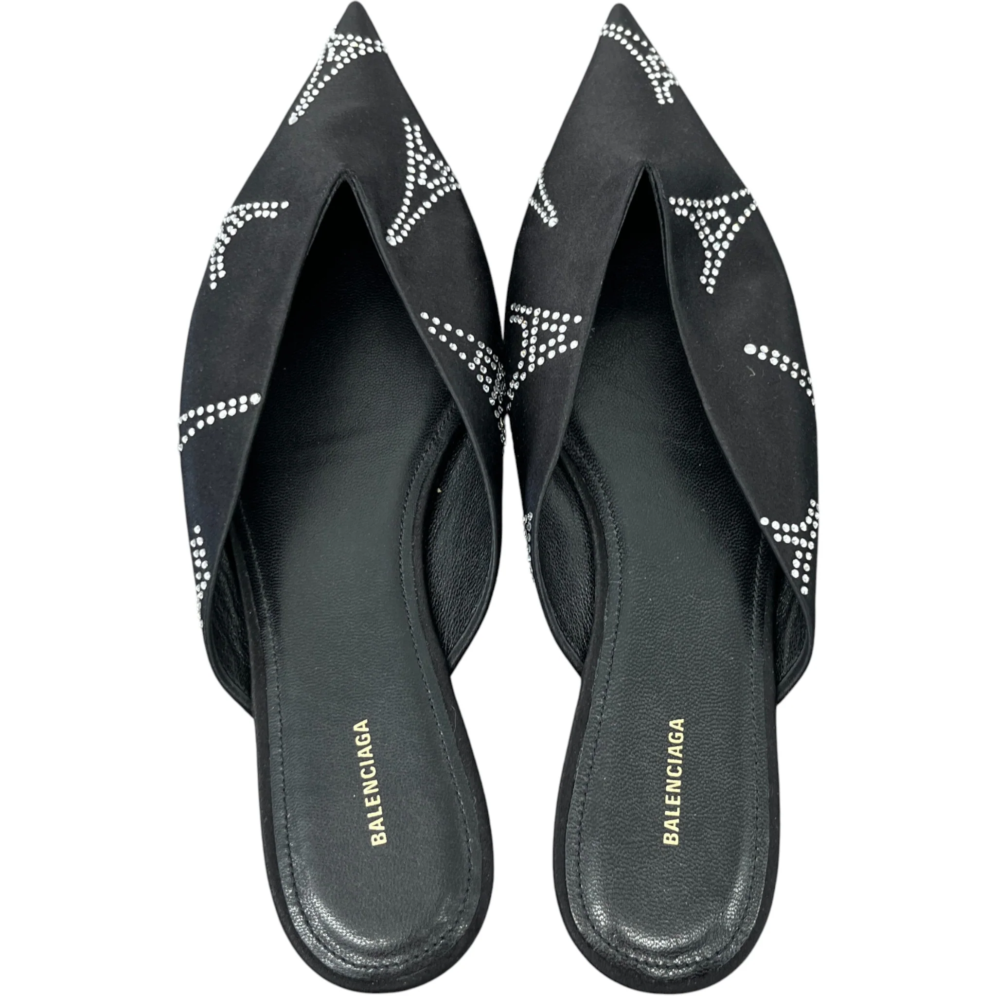 Women's Knife Satin Rhinestone Eiffel Tower Mules Black Size EU 38.5 / UK 5.5 - Image 7