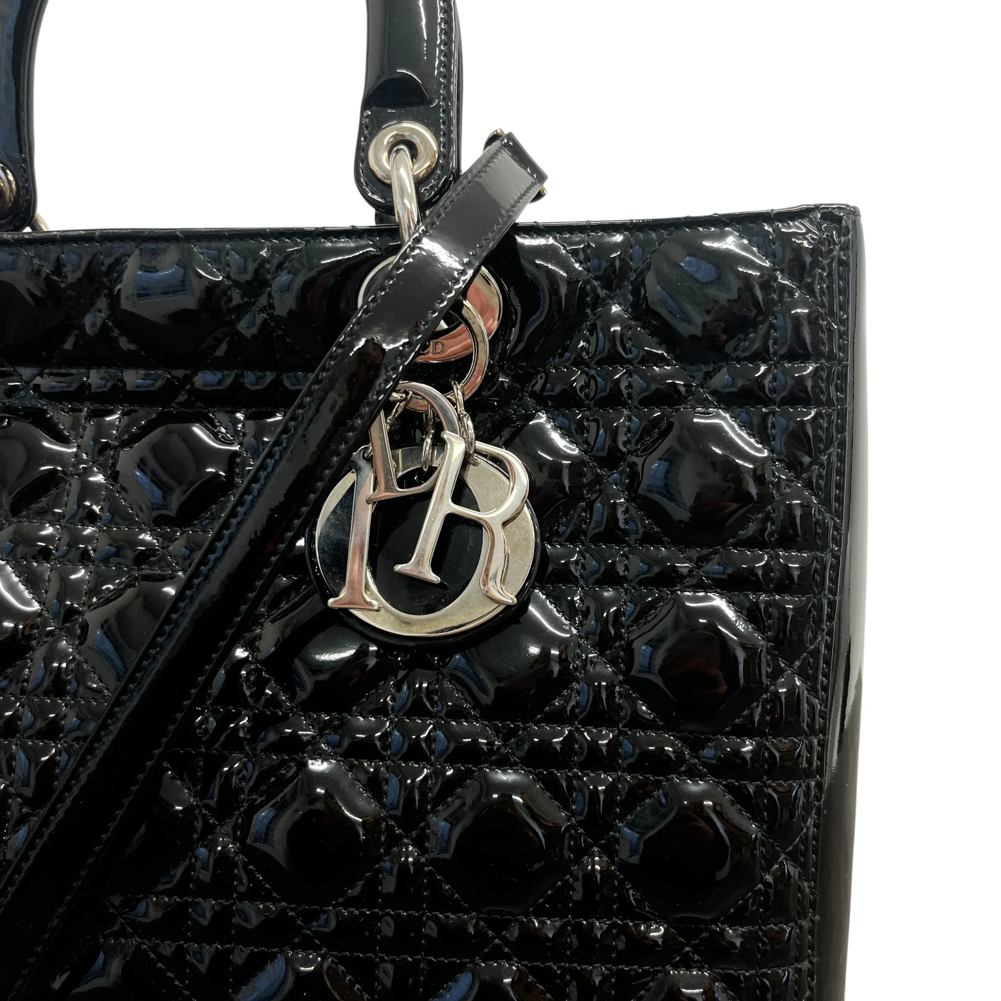 Women's Large Lady Dior Medium Bag Black - Image 11