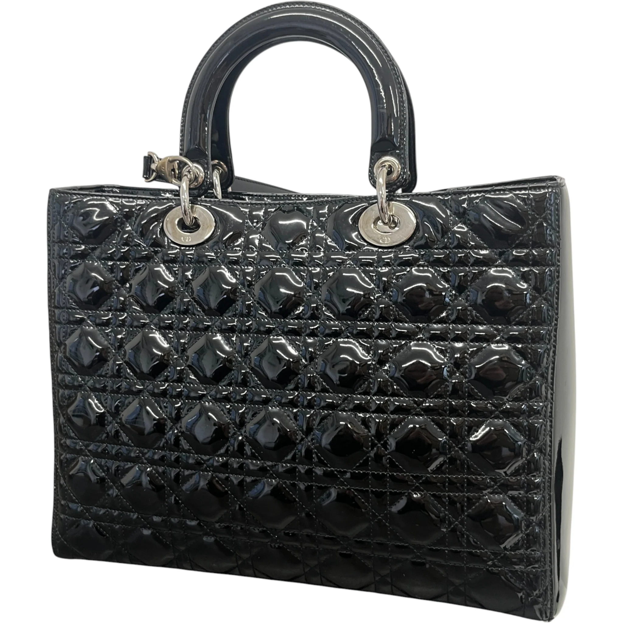 Women's Large Lady Dior Medium Bag Black - Image 9