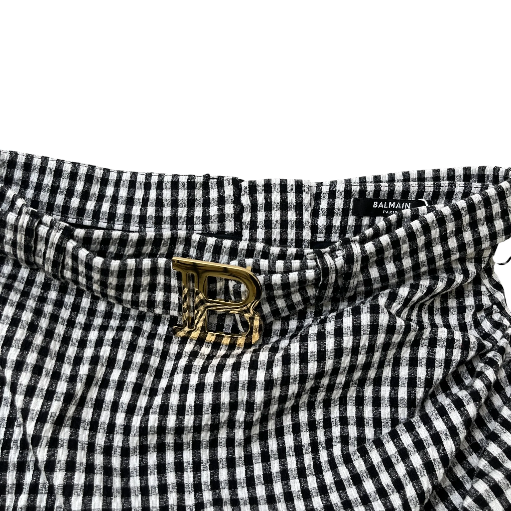 Women's Layered Ruffle Gingham Skirts Black Size UK10 - Image 5