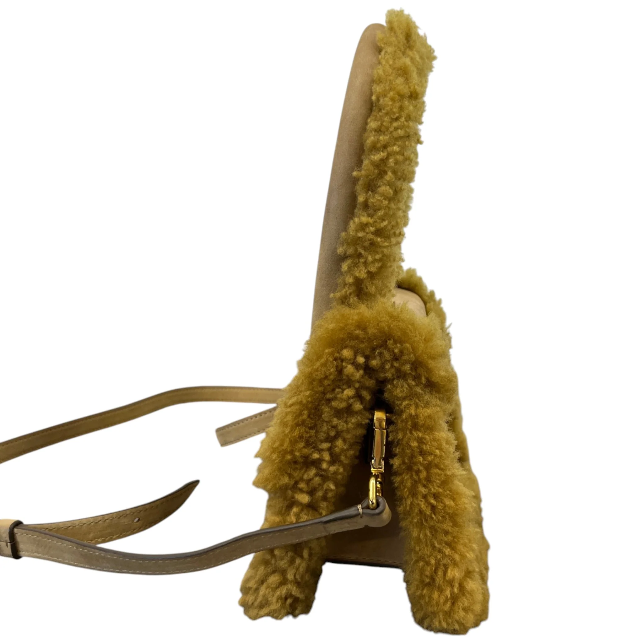 Women's Le Chiquito Medium Faux-Shearling Bag Khaki - Image 6