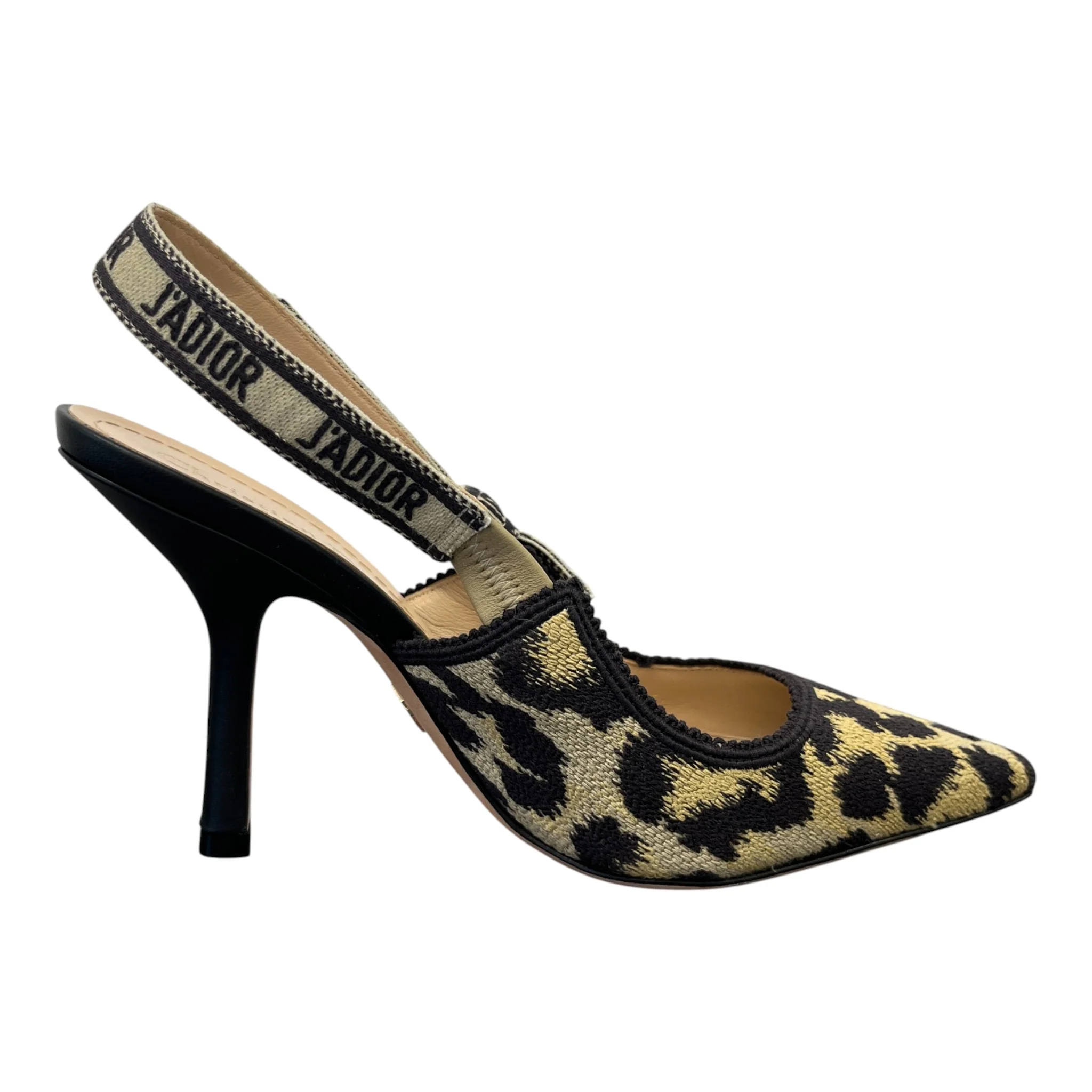 Women's Leopard J'Adior Slingback Heels Beige Size EU 36.5 / UK 3.5 - Image 4