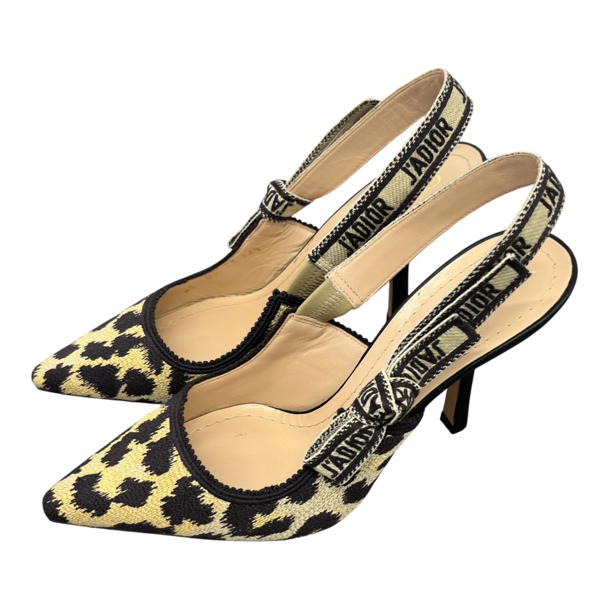 Women's Leopard J'Adior Slingback Heels Beige Size EU 36.5 / UK 3.5 - Image 9