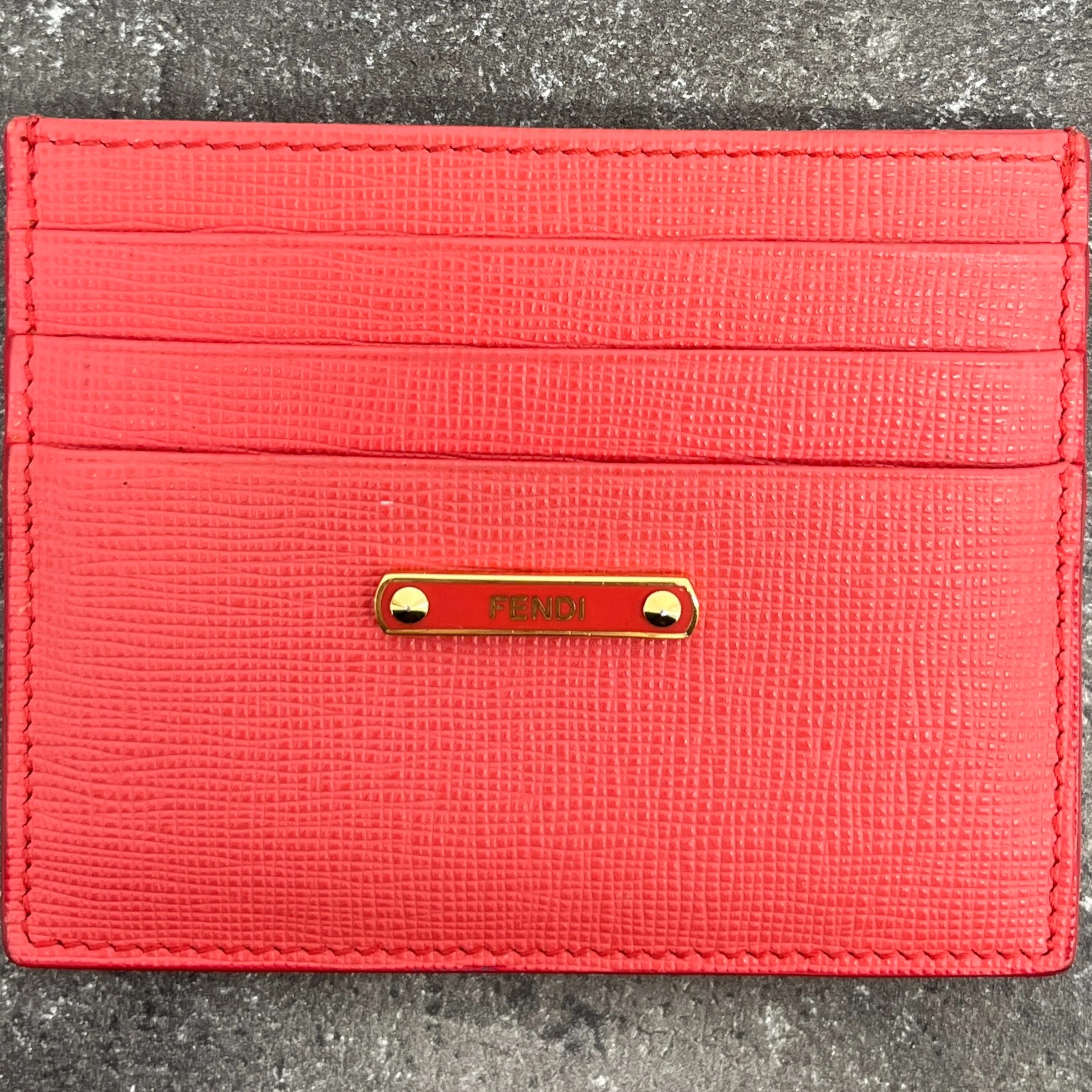 Women's Logo Plaque Card Holder Salmon - Image 8