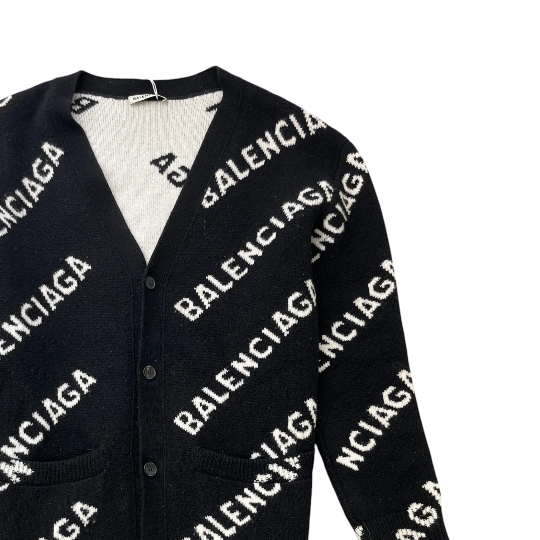 Women's Logo Print Cardigan Black Size XS - Image 3