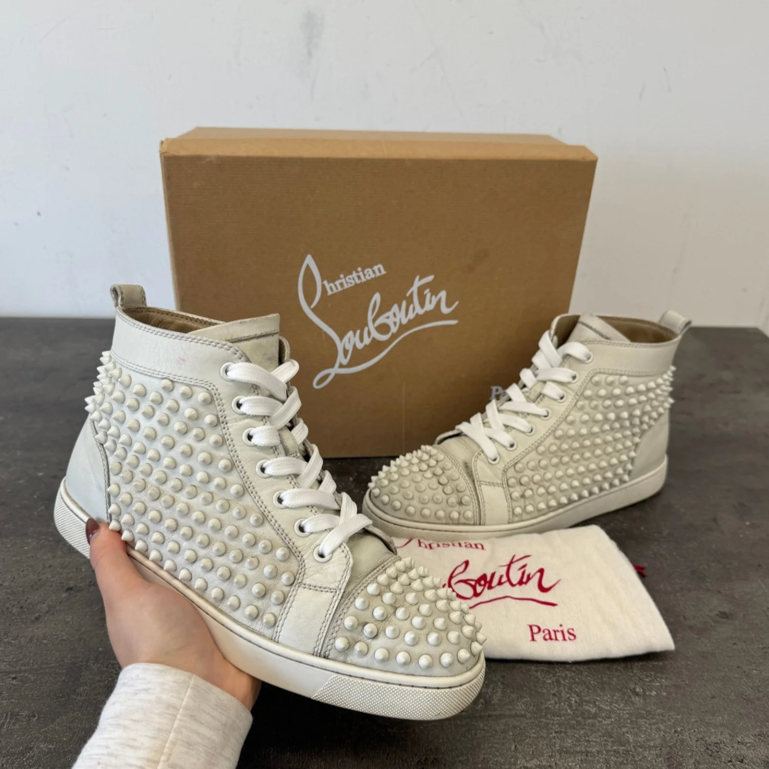 Women's Louis Spike High Trainers White Size EU 39 / UK 6 - Image 12