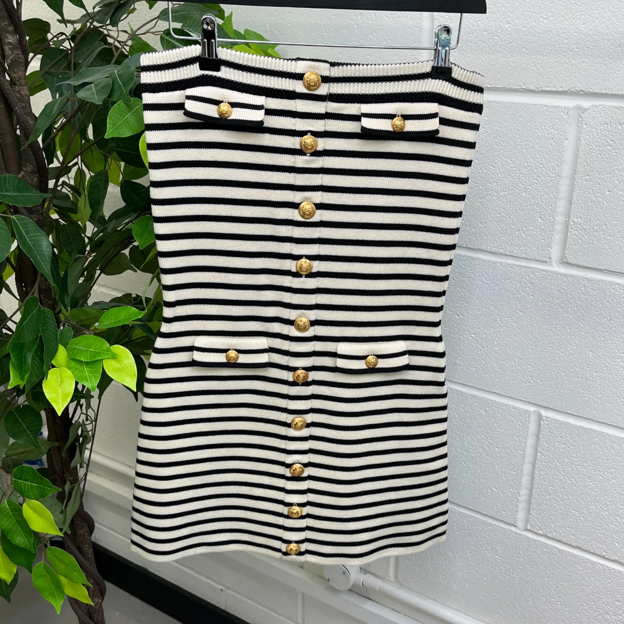 Women's Marinière Striped Knit Mini Dress Top Cream Size L - Image 7