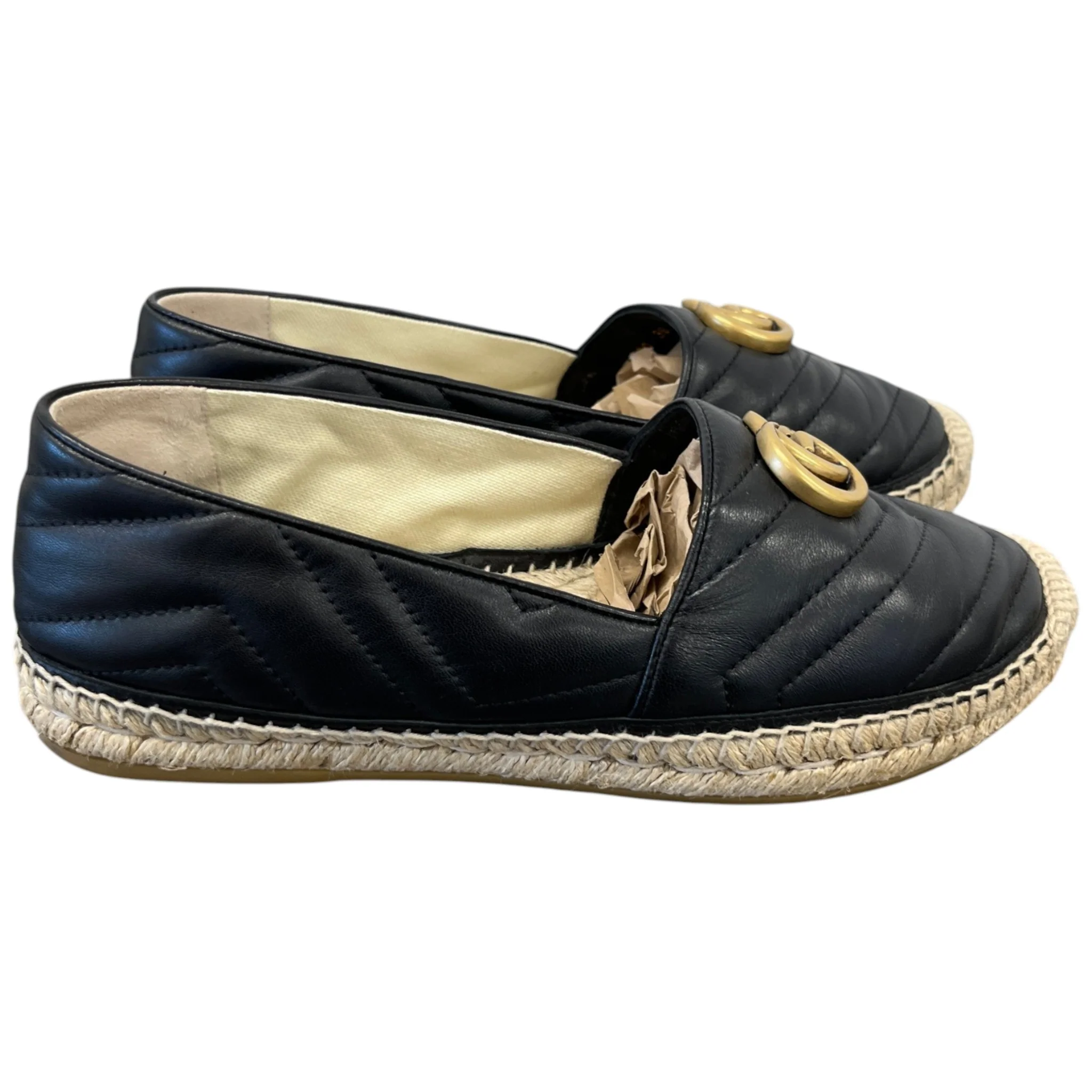 Women's Matelasse Gg Marmont Espadrilles Black Size EU 39 / UK 6 - Image 8