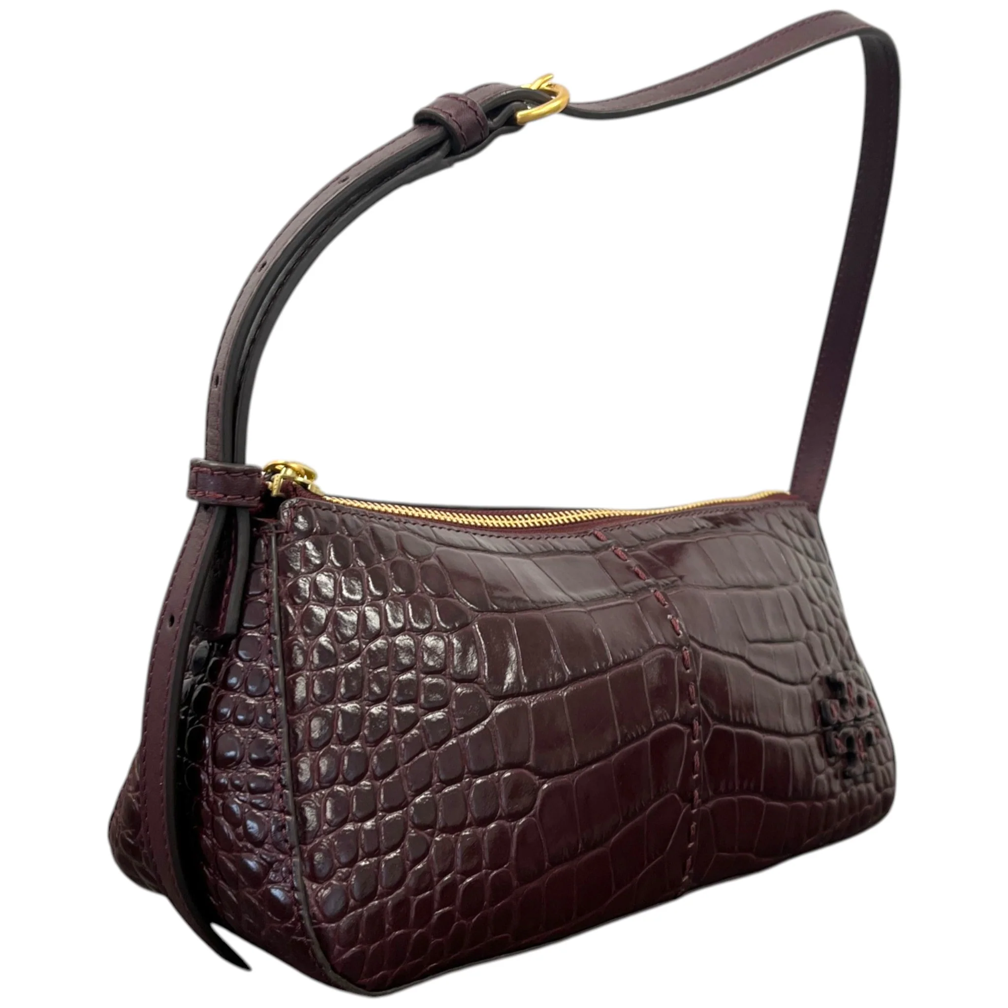 Women's Mcgraw Embossed Wedge Shoulder Bag Burgundy - Image 3